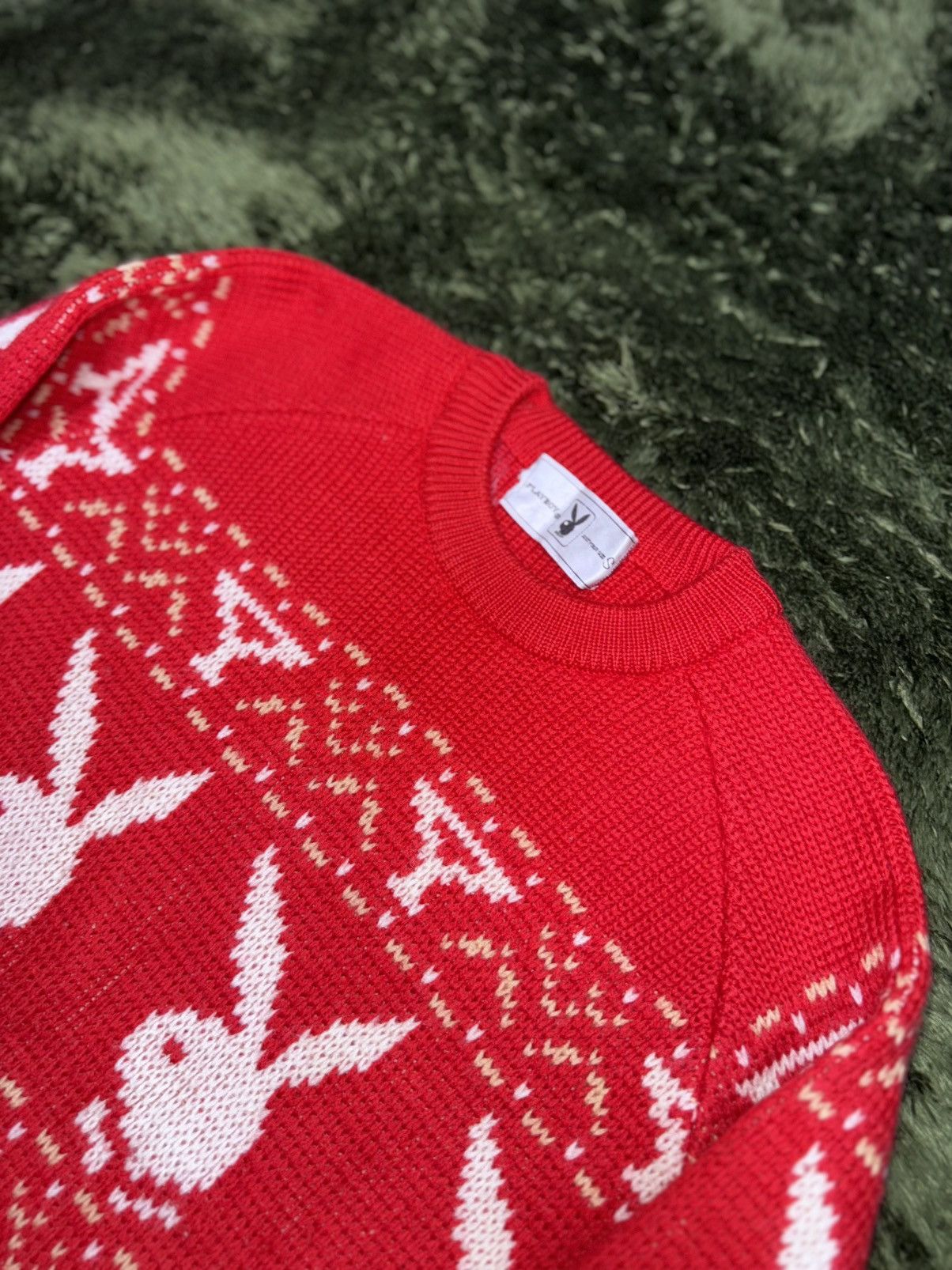 Playboy [S] playboy japan jacquard standard fit knit red Size US S / EU 44-46 / 1 - 2 Thumbnail