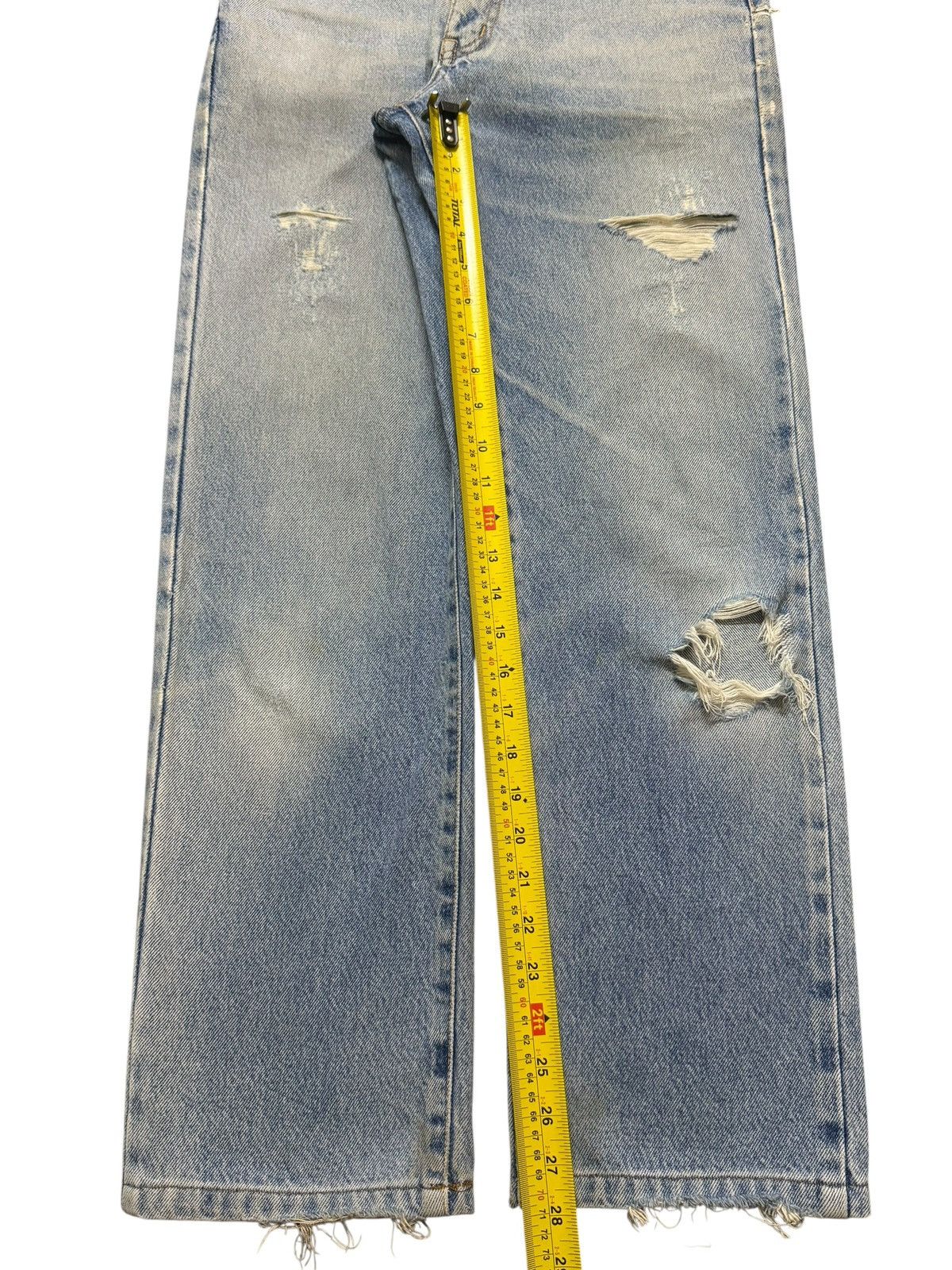 Edwin Vintage 90s Edwin Blue Faded Wash Distressed Straight Leg Size 27" / US 4 / IT 40 - 10 Thumbnail