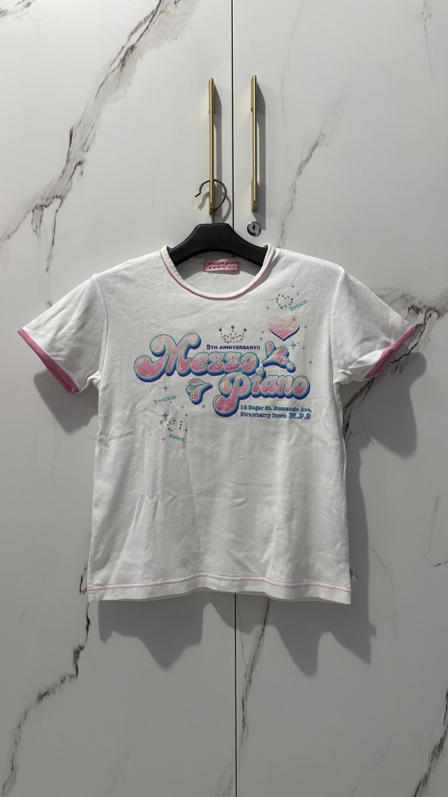 Japanese Brand VTG Mezzo Piano "5th Anniversary" Ringer Tee - Y2K Kawaii Size US S / EU 44-46 / 1 - 1 Thumbnail