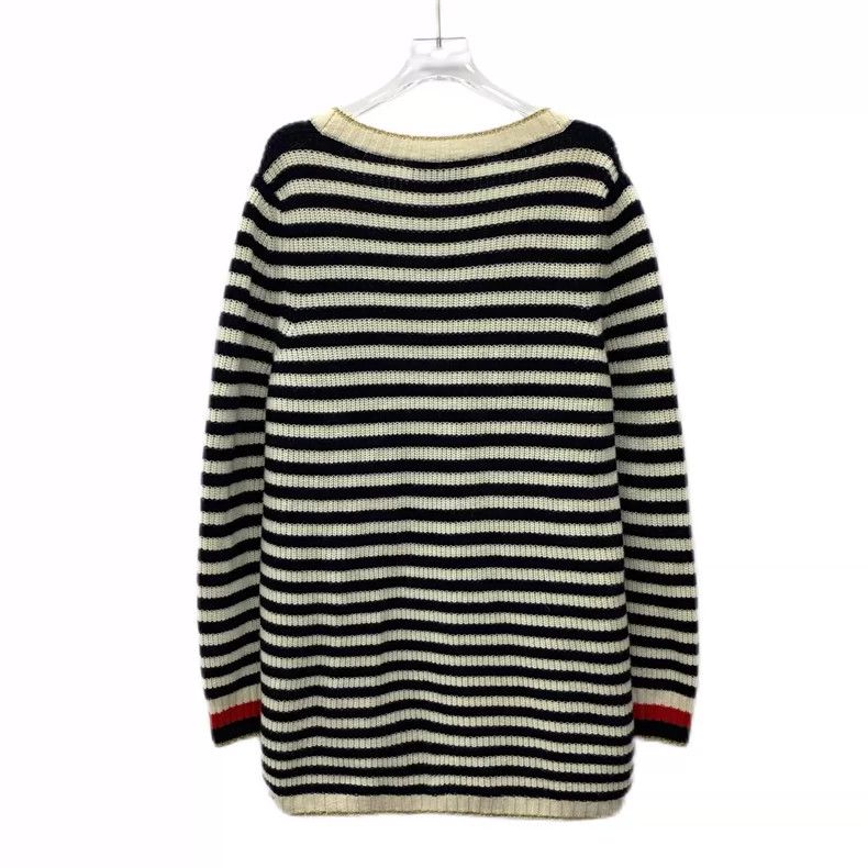 Gucci Gucci Color-blocked striped wool V-neck single-breasted lon Size M / US 6-8 / IT 42-44 - 2 Thumbnail