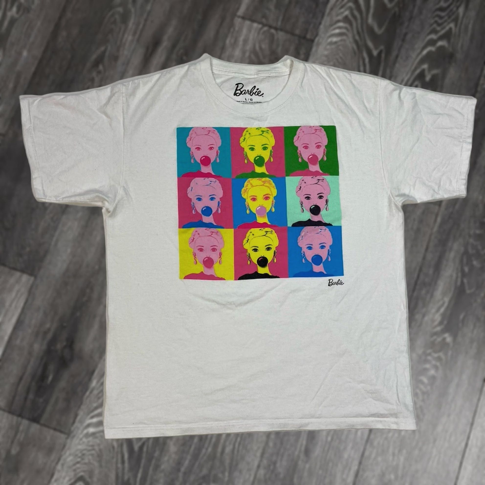 Vintage Barbie T-Shirt Men Large White Short Sleeve Art Graphic Print Logo Crew Neck Size US L / EU 52-54 / 3 - 1 Thumbnail