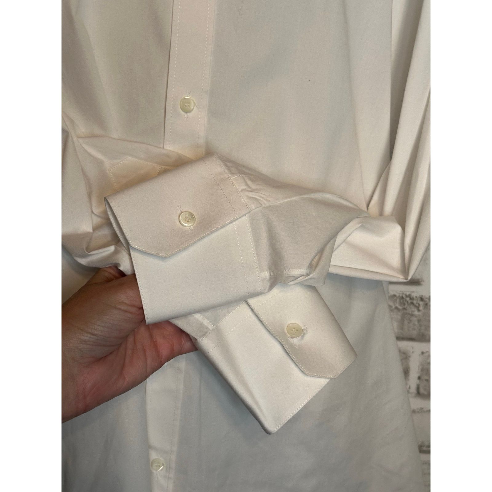 Dolce & Gabbana White Stretch Poplin Gold-Fit Slim Fit Dress Shirt size 15.5 Size US M / EU 48-50 / 2 - 14 Thumbnail