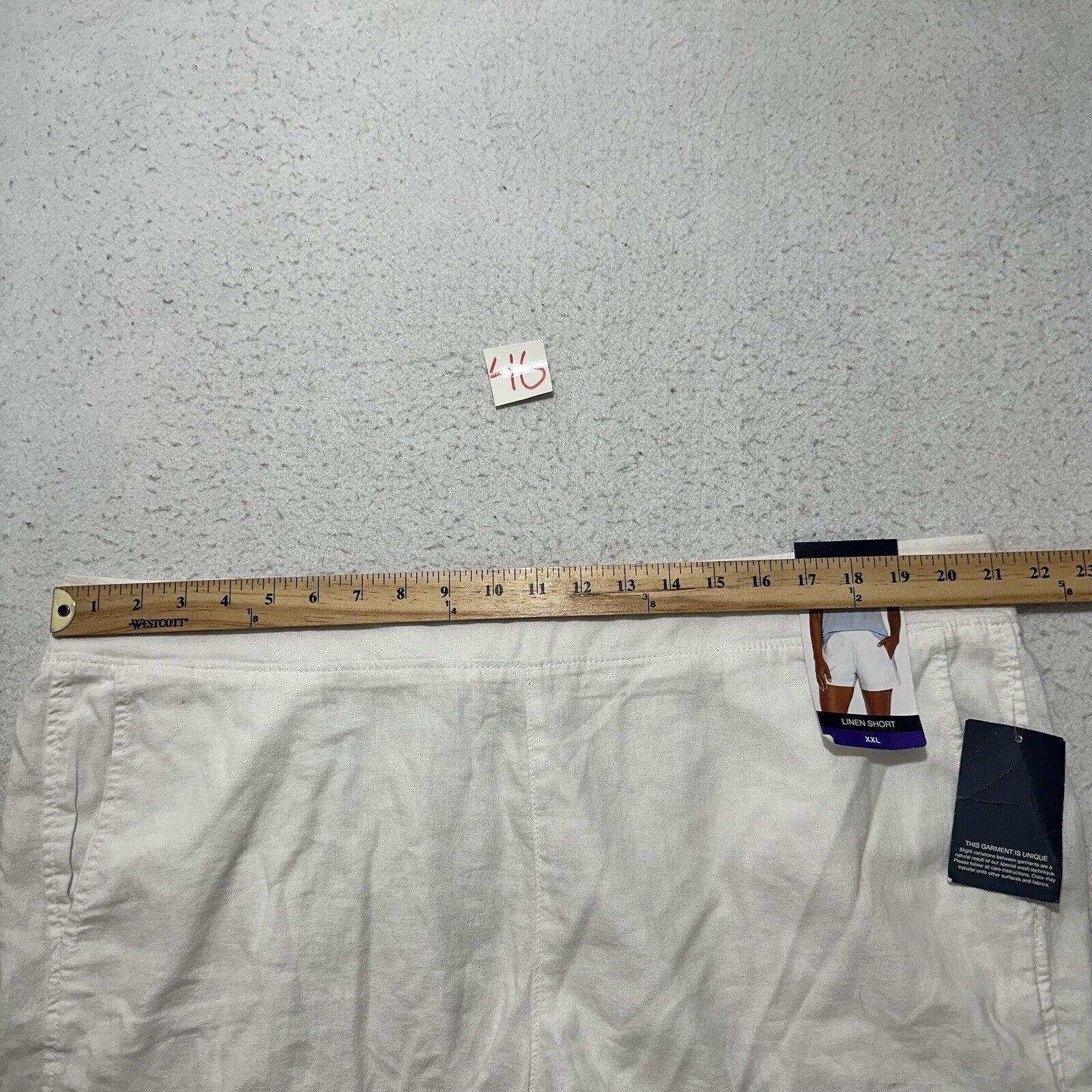 Gap GAP XXL Linen Shorts 3" Inseam White Flat Front Lightweight Size 42" / US 20 - 9 Thumbnail