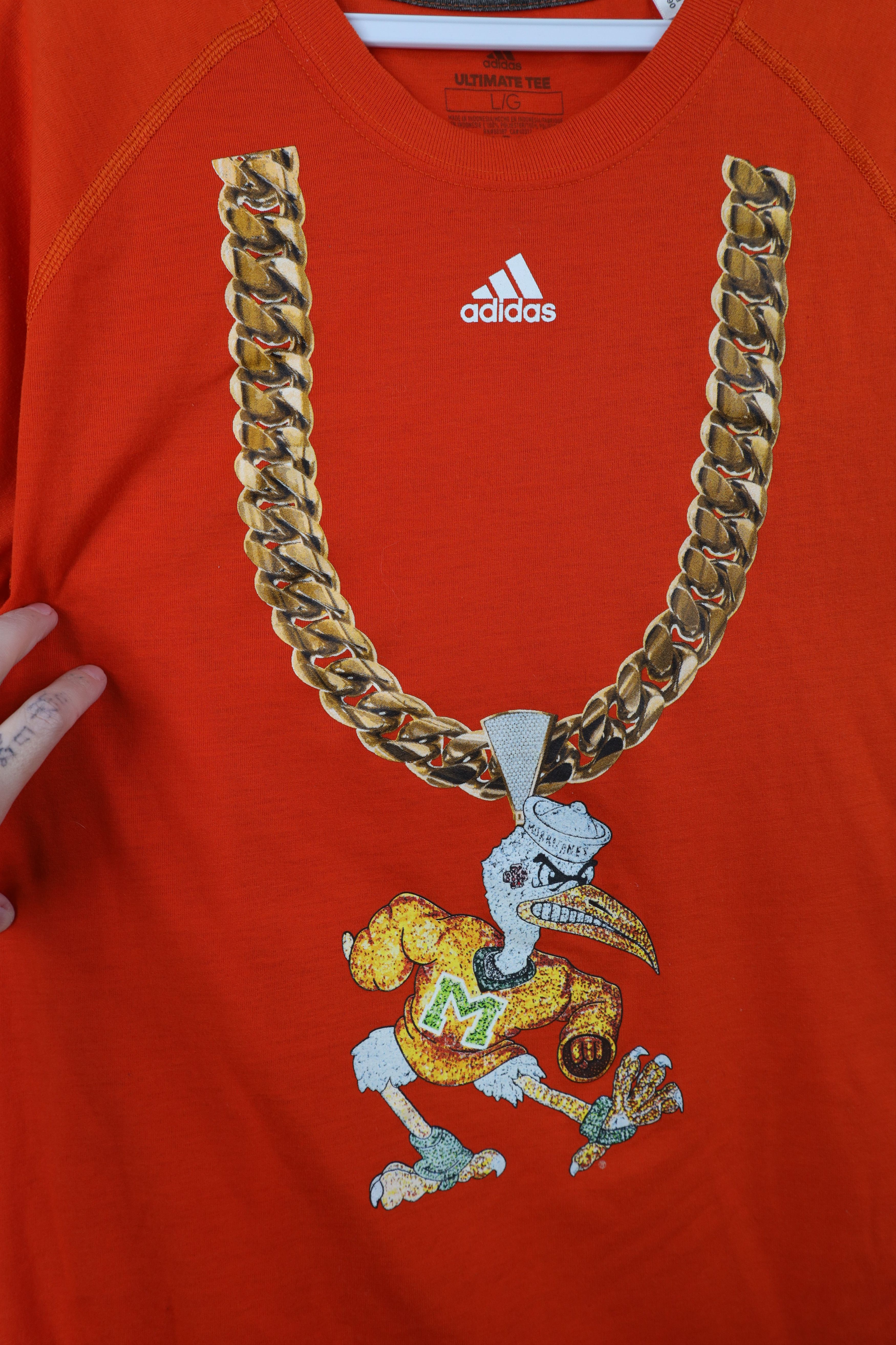 Adidas Adidas Miami Hurricanes Football Turnover Chain T-Shirt Size US L / EU 52-54 / 3 - 4 Thumbnail