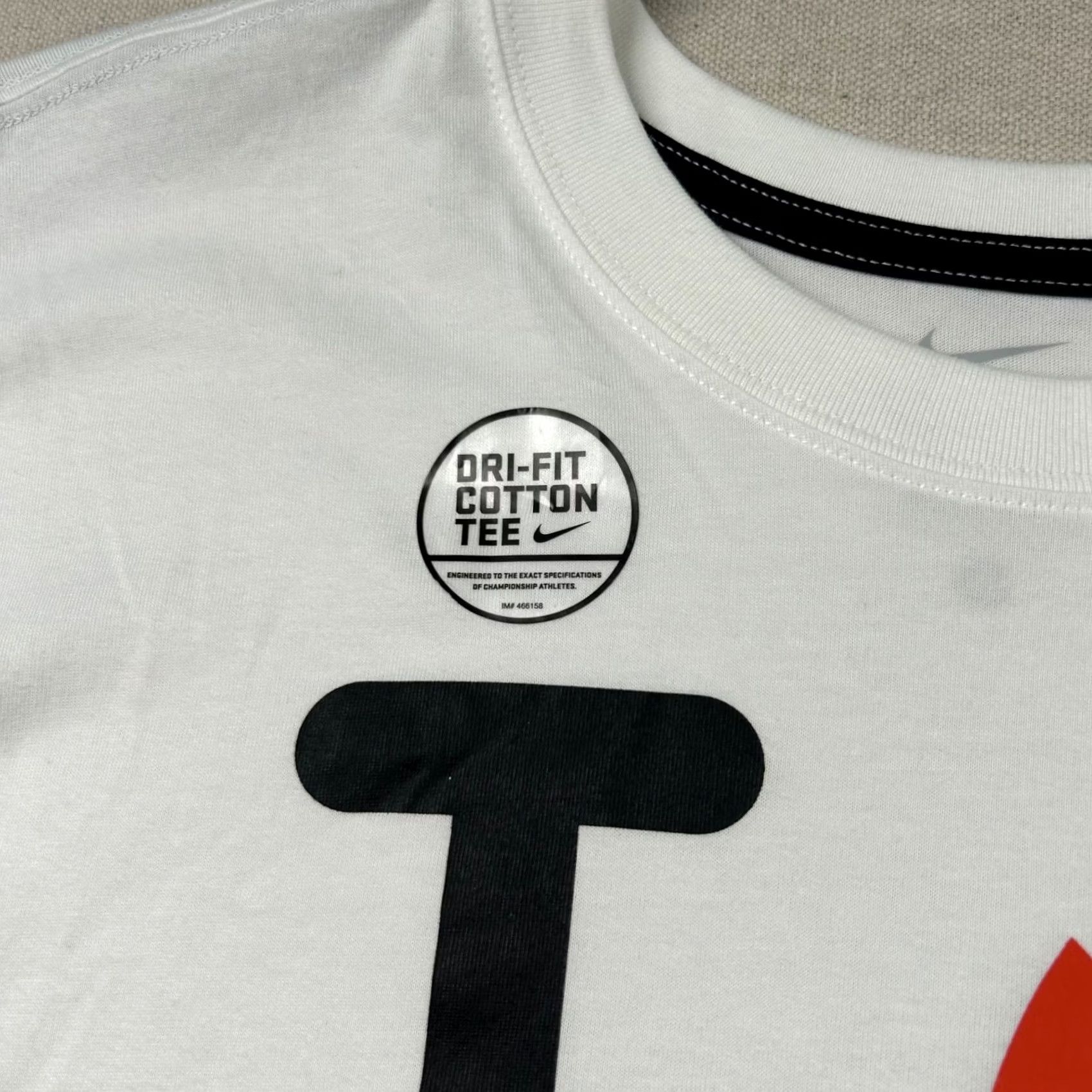 Nike Nike Dri-FIT Mens XL Basketball Shirt Cotton Tee Solid White Gym Sports Fitness Size US XL / EU 56 / 4 - 3 Thumbnail