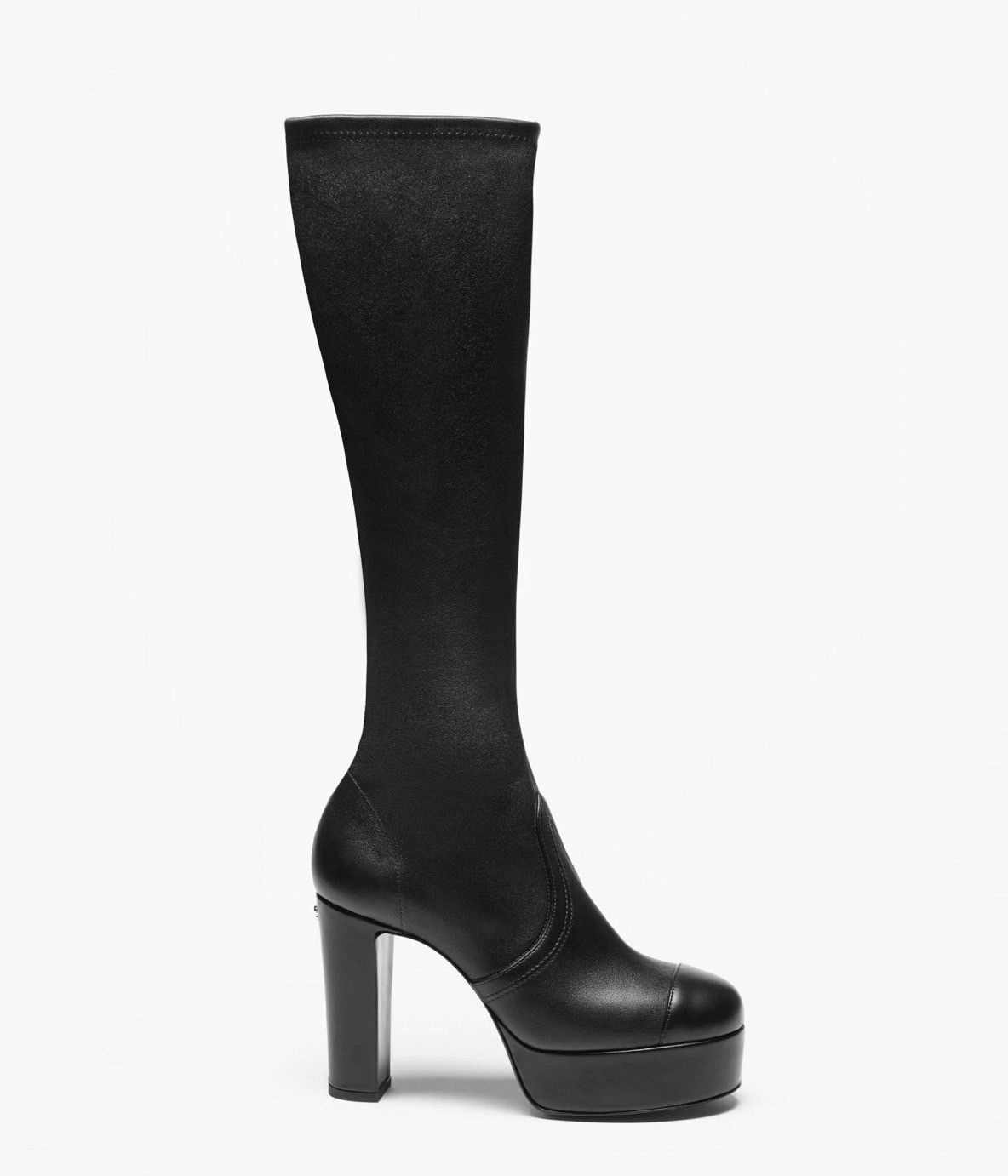 Chanel 24K Lambskin CC Platform Block Heel Knee High Boots 37.5C Size US 7.5 / IT 37.5 - 1 Thumbnail