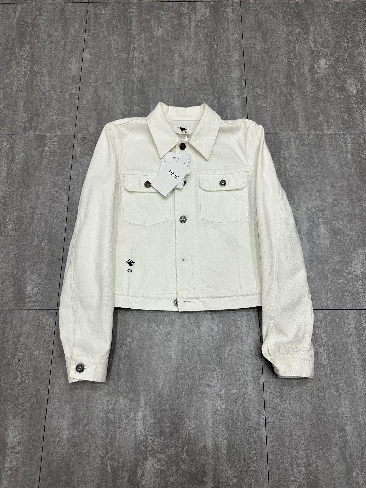 Dior Dior Denim Embroidered Jacket S Women Size S / US 4 / IT 40 - 1 Thumbnail