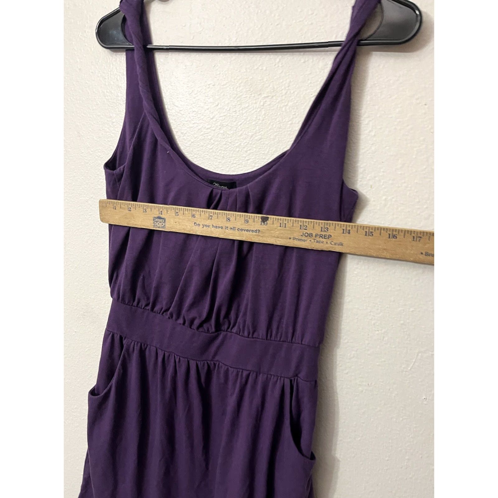 Guess GUESS Purple Solid Dress Short Women V-Neck Straps Mini Sleeveless Size 32" / US 10 / IT 46 - 5 Thumbnail
