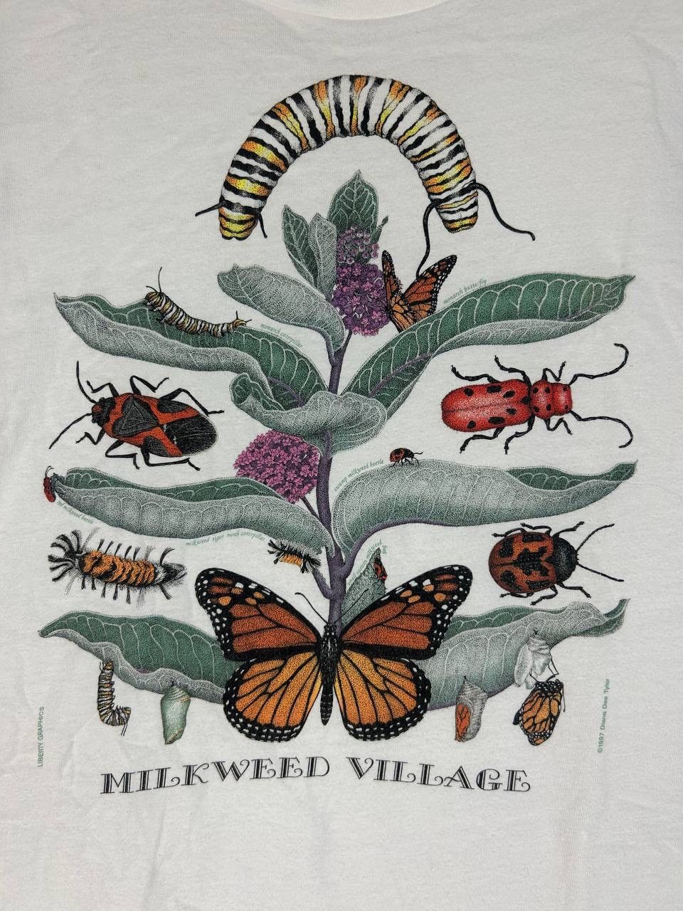 Arts & Science Vintage 90s Milkweed Village Art by Diana Dee Tyler 1997 Size US XL / EU 56 / 4 - 3 Thumbnail