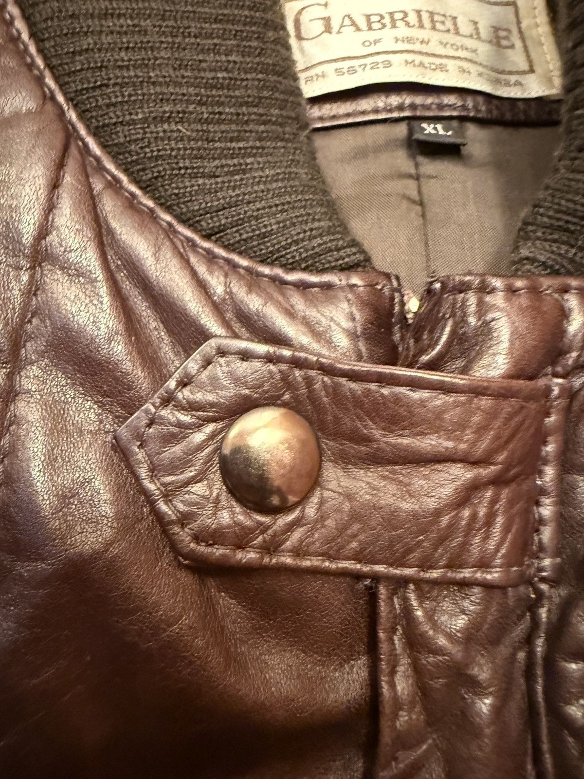 Other Gabrielle of NY Men’s VINTAGE Chocolate Brown Leather Vest Size US XL / EU 56 / 4 - 4 Thumbnail