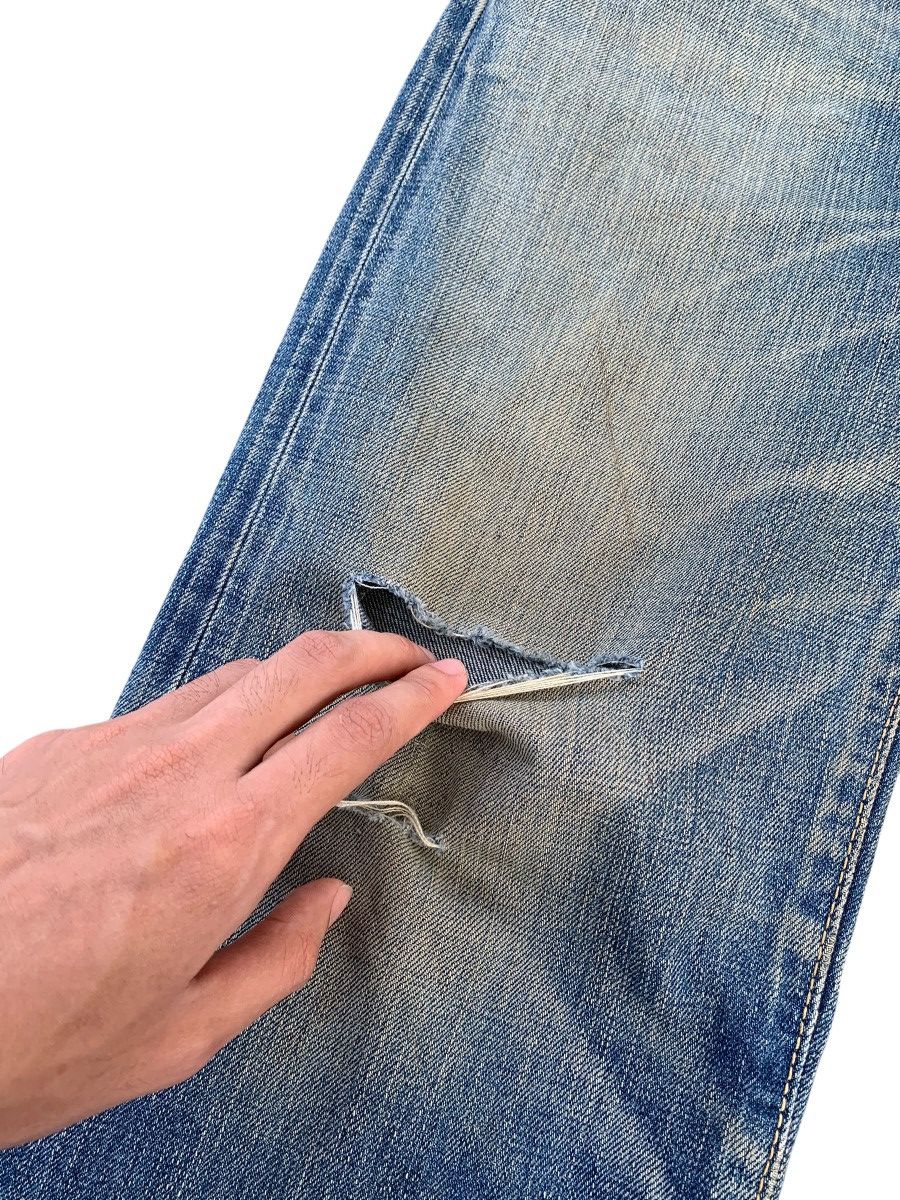 Edwin VINTAGE EDWIN505zx SELVEDGE BUCKLE BACK DISTRESSED DENIM Size US 33 - 25 Thumbnail