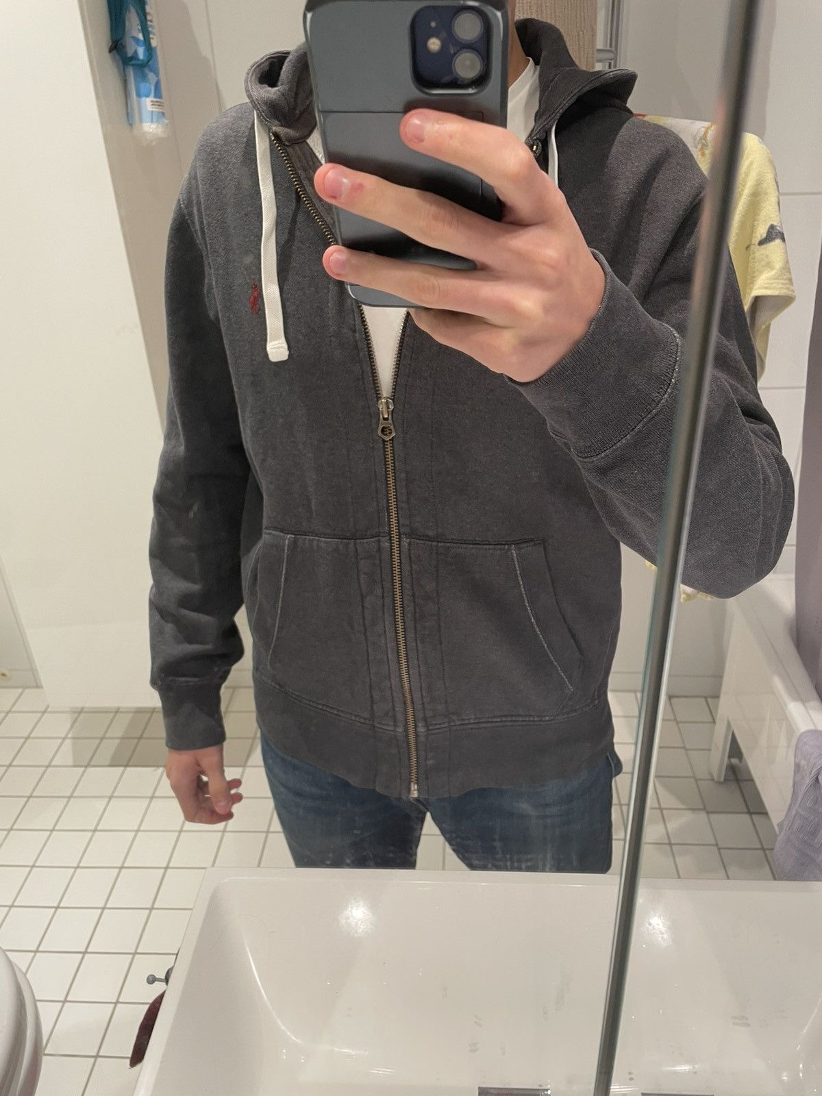 Polo Ralph Lauren Dark Grey Zip-Up Hoodie – Polo Ralph Lauren Size US M / EU 48-50 / 2 - 3 Thumbnail
