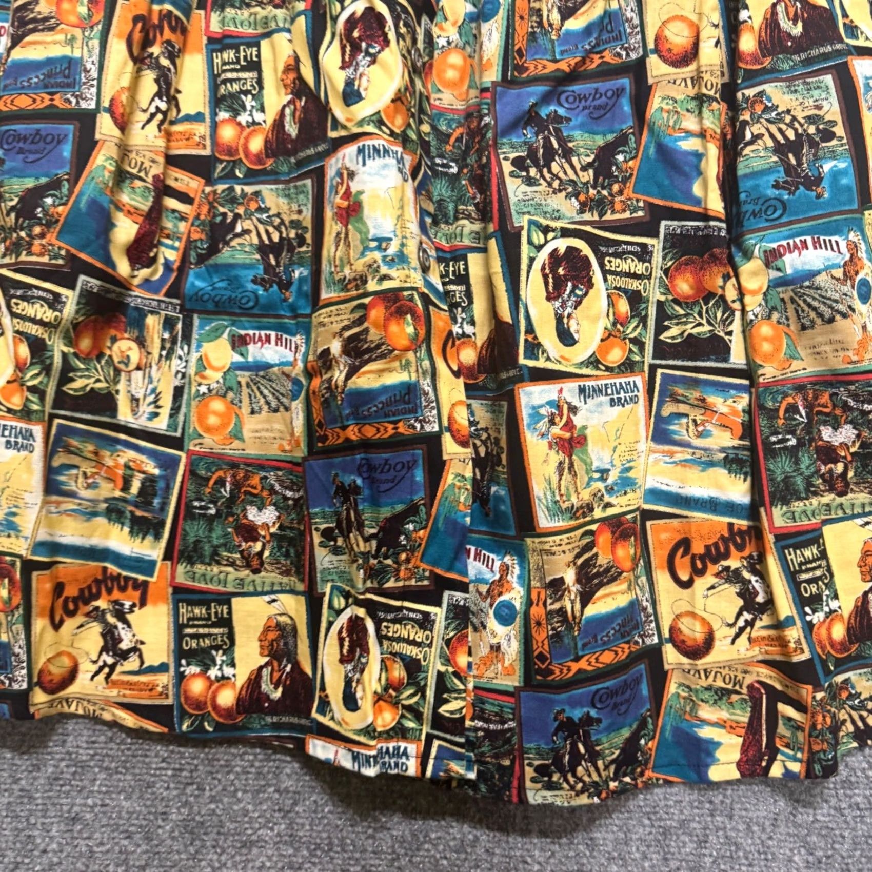 Vintage VINTAGE Skirt Western Novelty Print MIDI-LENGTH 80s R.D Women's L Made In USA Size 36" / US 14 / IT 50 - 7 Thumbnail