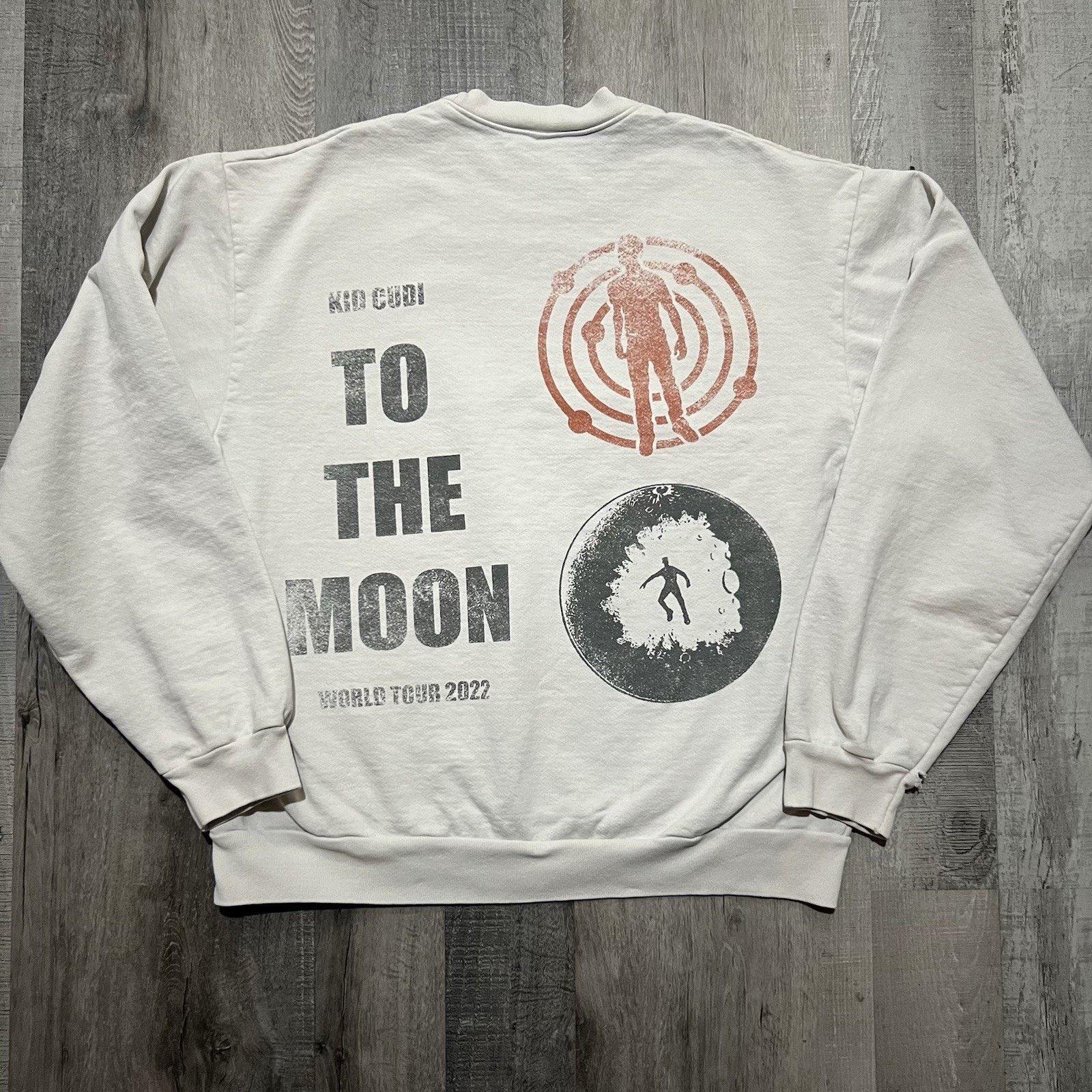 Kid Cudi VTG Kid Cudi To The Moon Heavy White Concert Sweatshirt L Size US L / EU 52-54 / 3 - 1 Thumbnail