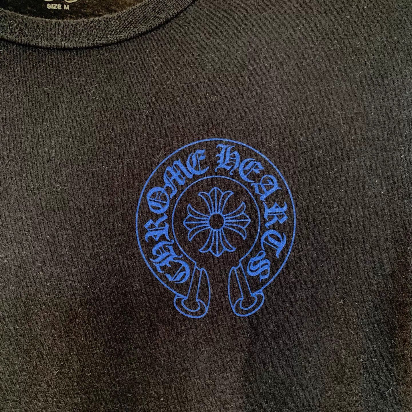 Chrome Hearts Chrome Hearts Black Blue Horseshoe Vine Cross Tee Size M / US 6-8 / IT 42-44 - 4 Thumbnail