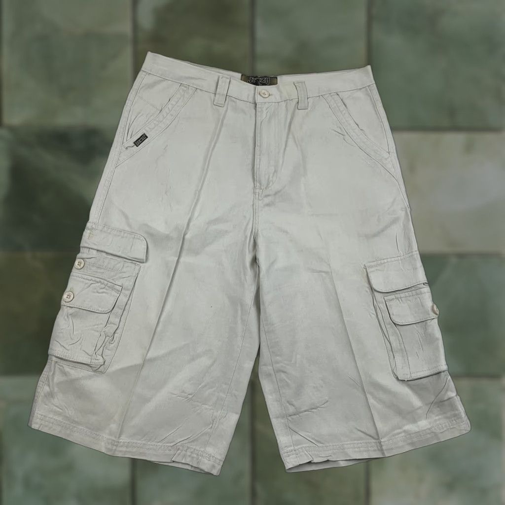Vintage VINTAGE Jinzu Cargo Shorts Adult 34 Khakis Grunge Y2K Skater Urbanwear Street Baggy Beige 34 Men Cargo Grunge Y2K Skater Vintage Jinzu Mens Size US 34 / EU 50 - 1 Thumbnail