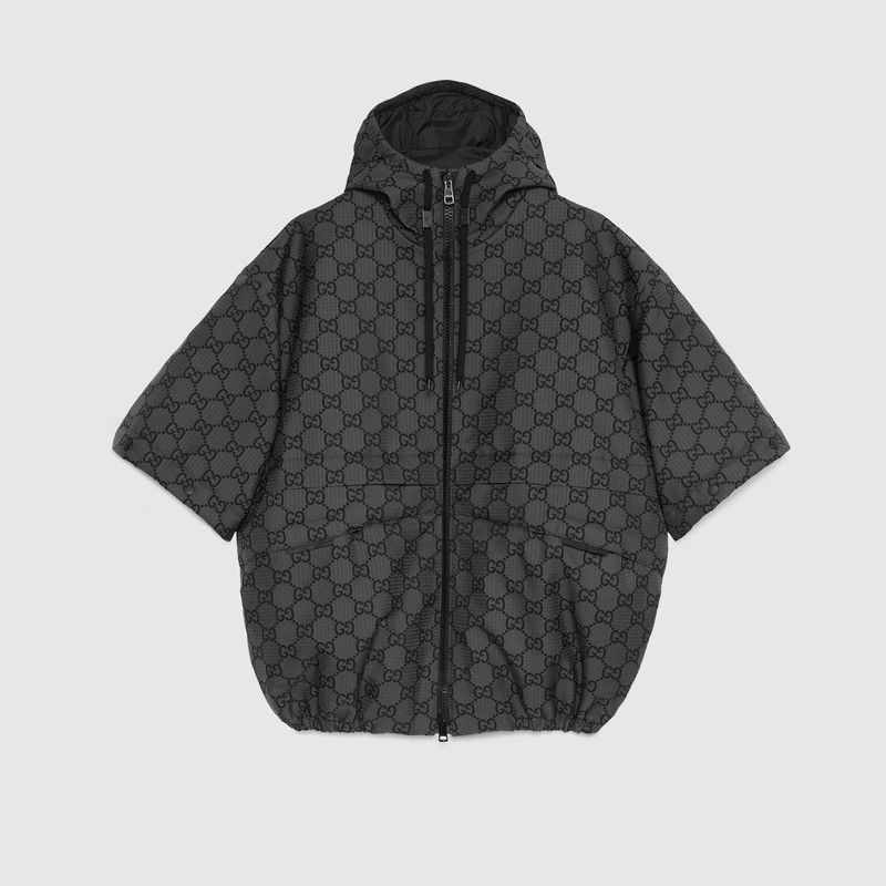 Gucci o1loc1c0126 770275 GG Ripstop Nylon Jacket in Grey & Black Size US L / EU 52-54 / 3 - 9 Thumbnail