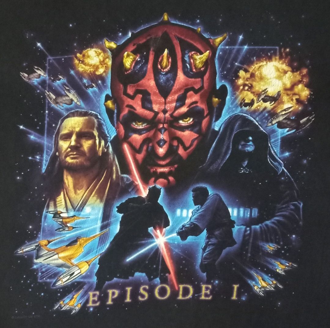Star Wars × Vintage Vintage 90s Star Wars : Episode I – The Phantom Menace Movie Size US L / EU 52-54 / 3 - 1 Thumbnail