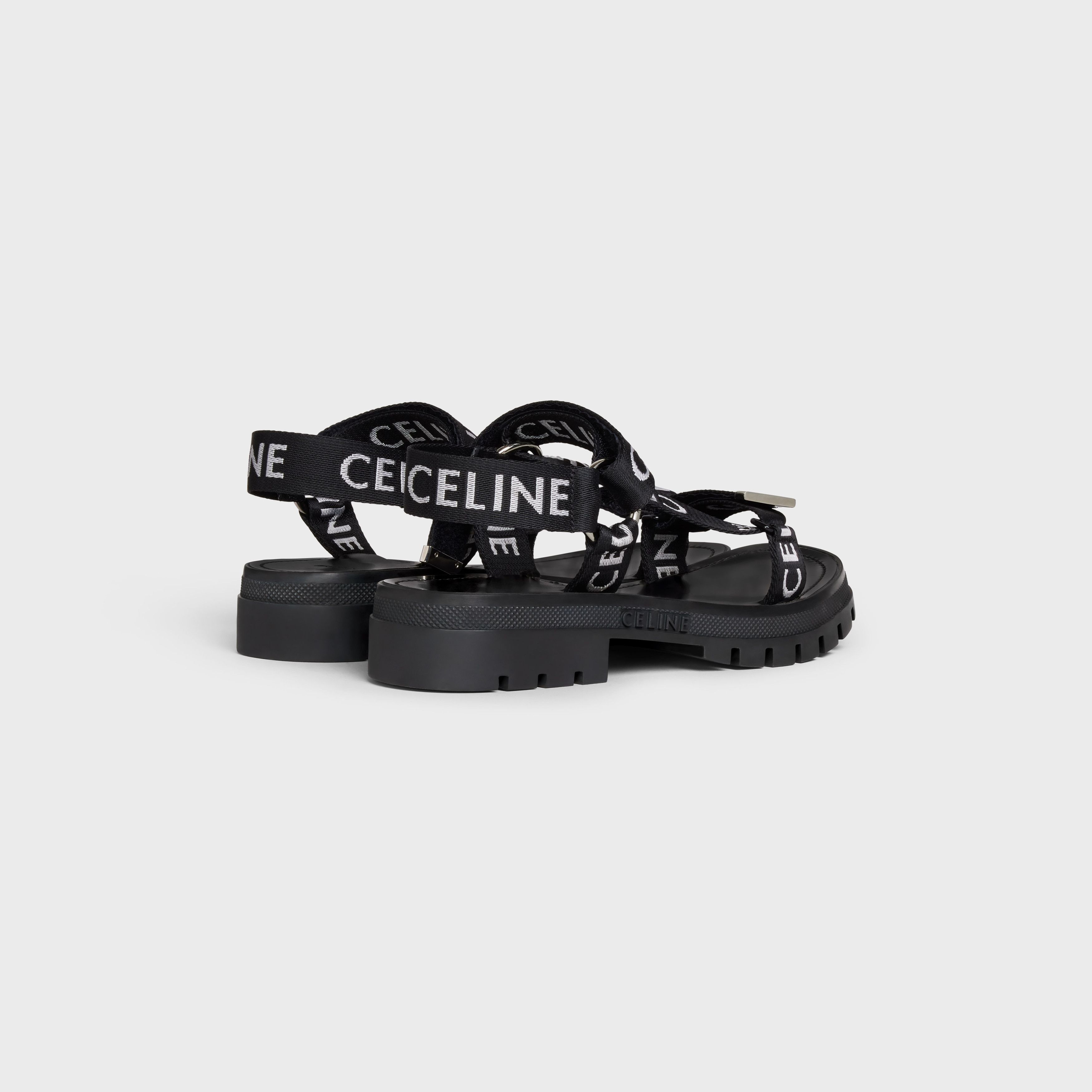 o1bcso1str0925 346742208C Leo Strappy Sandals in Black/White