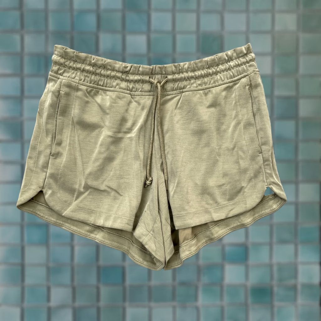 Athleta Athleta Shorts Womens M Green Running Stretch Logo Drawstring Athleisure Size 32" / US 10 / IT 46 - 1 Thumbnail