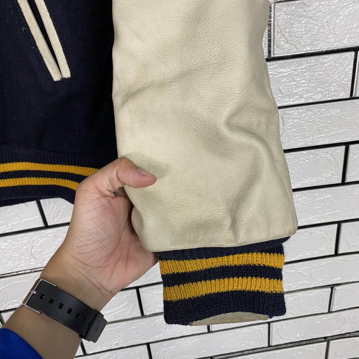 Golden Bear 🔥VINTAGE VARSITY LEATHER JACKET GOLDEN BEAR BIG MADE IN USA Size US M / EU 48-50 / 2 - 15 Thumbnail