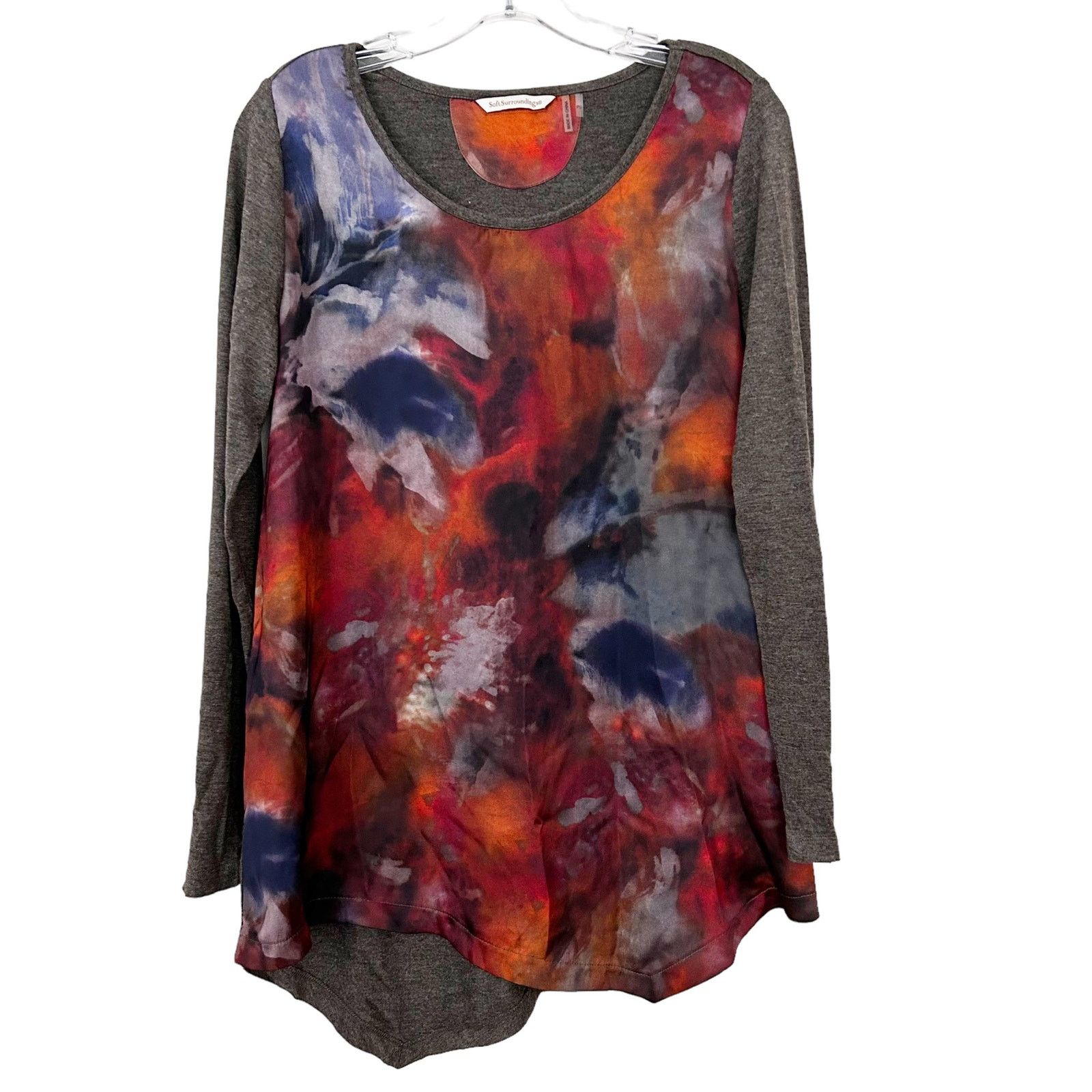 Soft Surroundings Soft Surroundings Abstract Printed Long Sleeve Shirt Sz PS Size S / US 4 / IT 40 - 1 Thumbnail