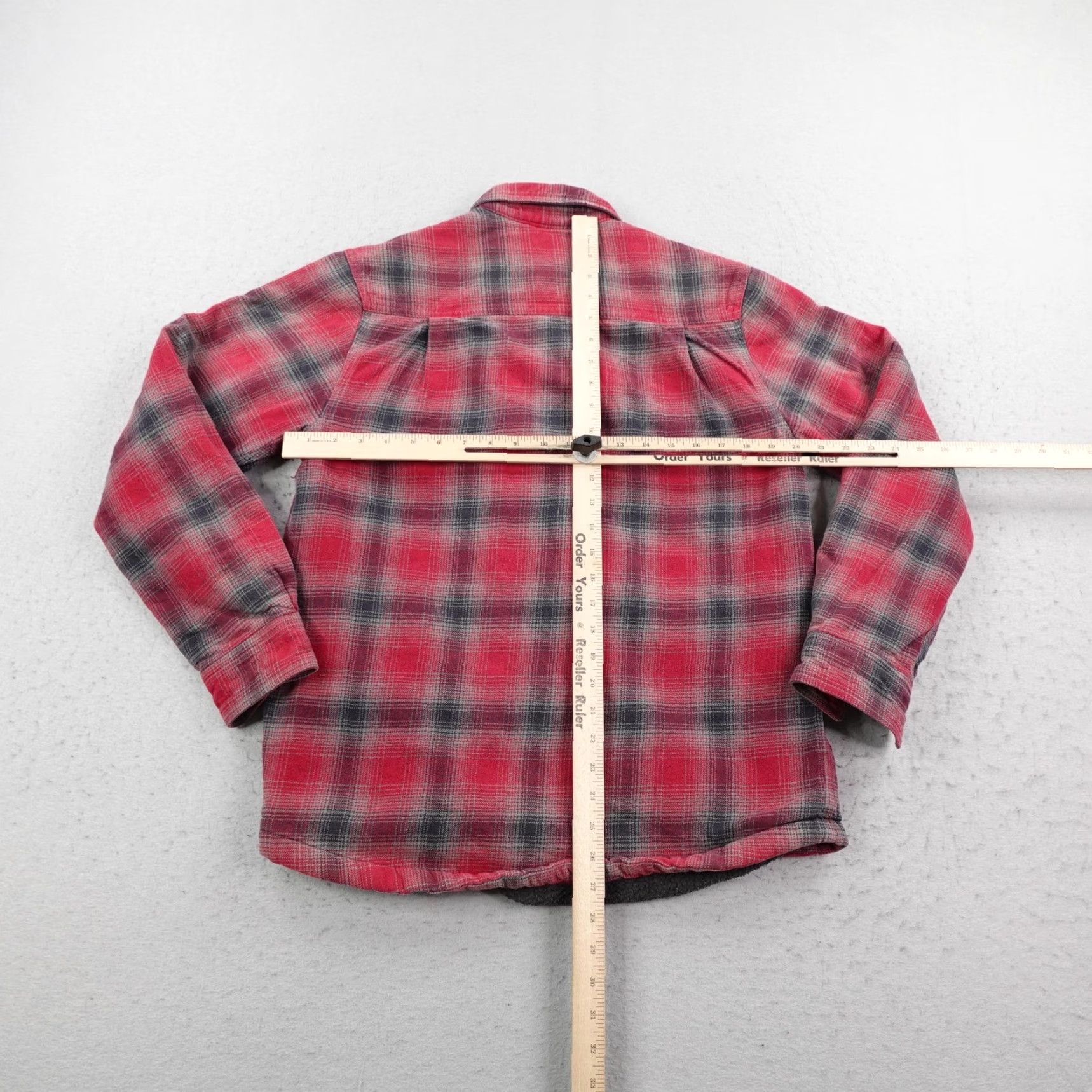 Dickies Dickies Jacket Mens Small Red Plaid Flannel Fleece Lined Snap Up Work Shacket Size US S / EU 44-46 / 1 - 6 Thumbnail