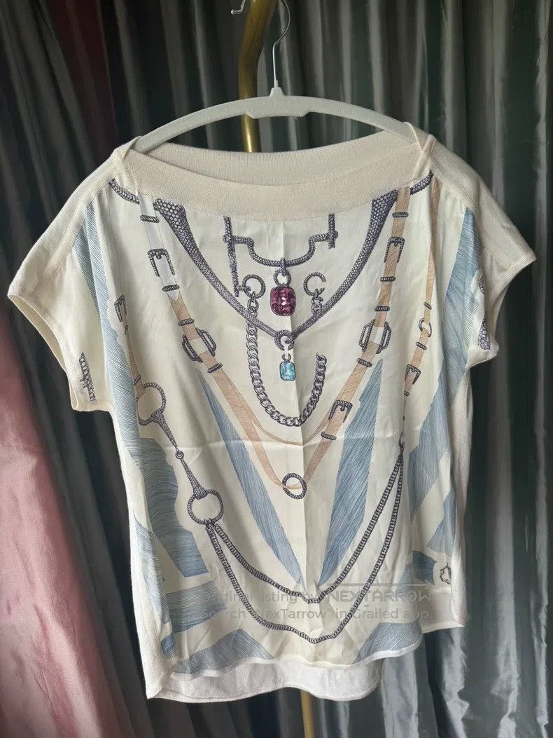 Hermes Hermes Silk and Cashmere Half-Sleeve Top Size XXS / US 00 / IT 34 - 1 Thumbnail