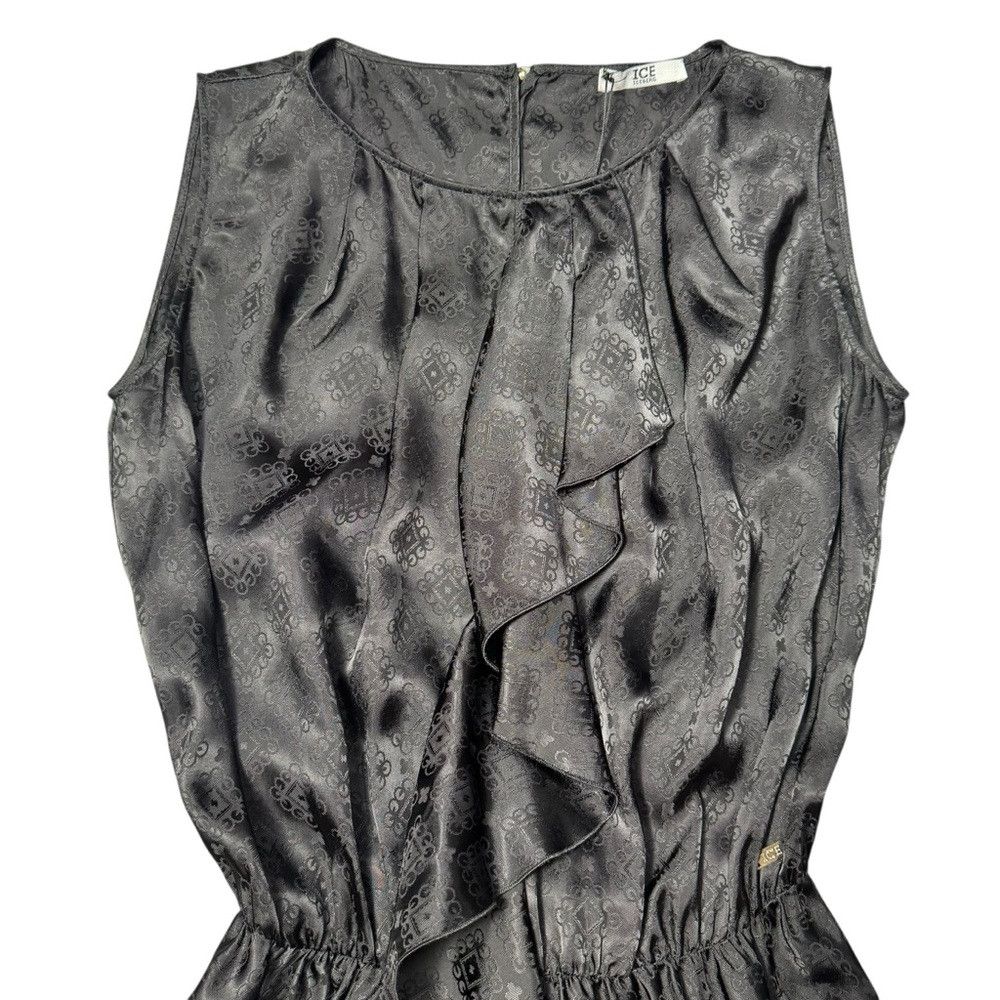 Iceberg NWT New ICE Iceberg Black Sleeveless Satin Midi Dress Made Size S / US 4 / IT 40 - 9 Thumbnail