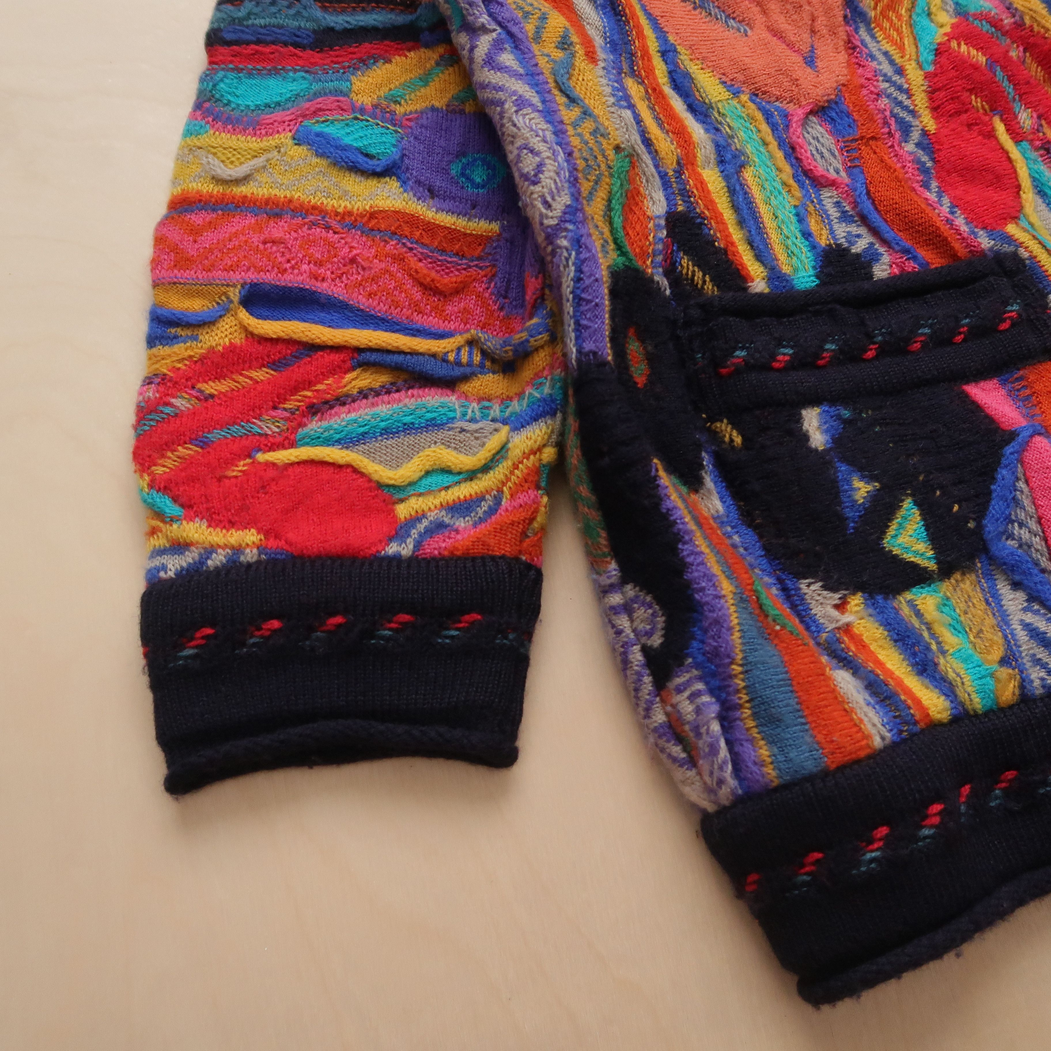 Coogi 1990s Coogi Psychedelic Art Cardigan Knit Fuzzy Size US M / EU 48-50 / 2 - 9 Thumbnail