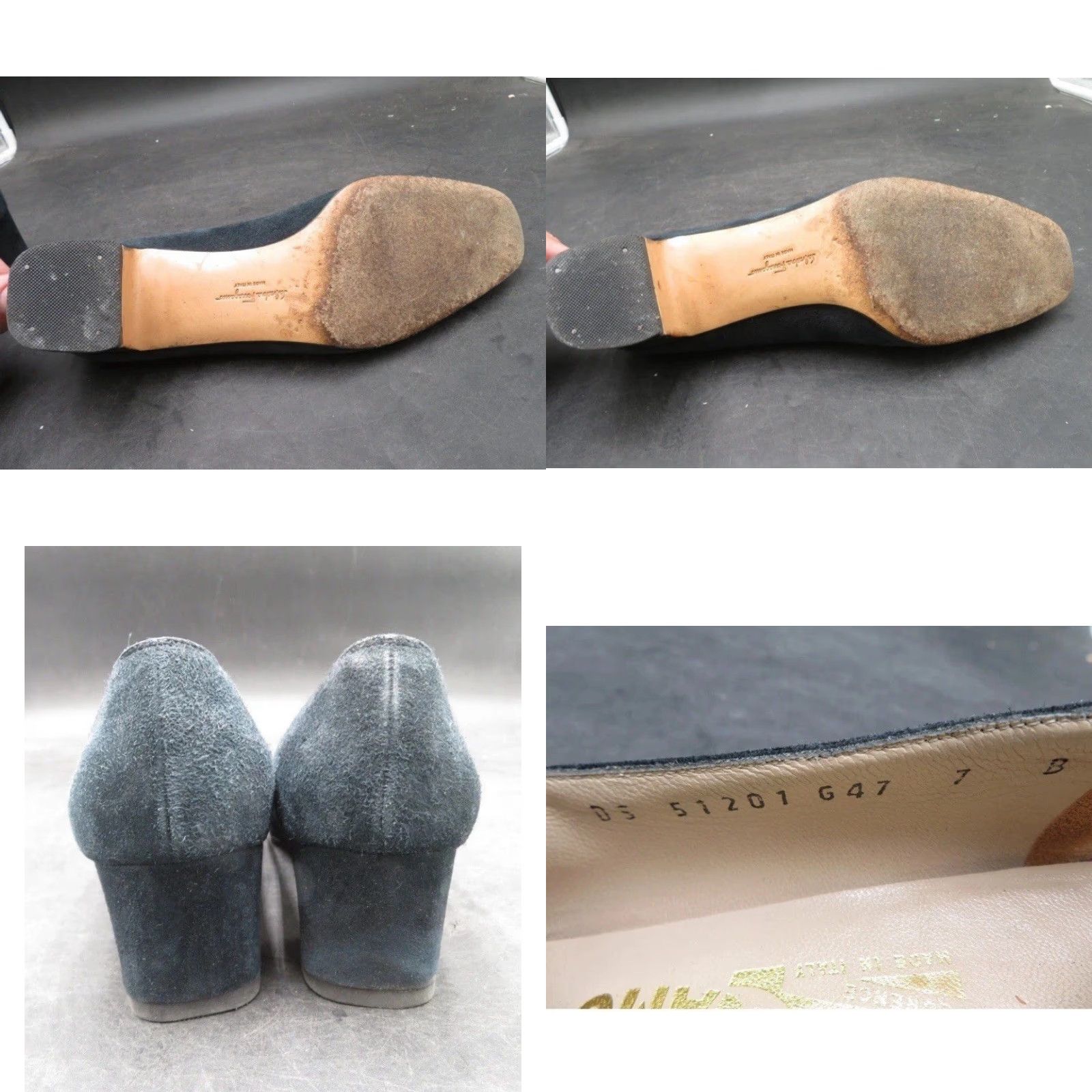 Salvatore Ferragamo Women Salvatore Ferragamo Navy Blue Suede Leather Pump Heels MadeInItaly Size 7B Vintage Block Heel Size US 7 / IT 37 - 8 Thumbnail