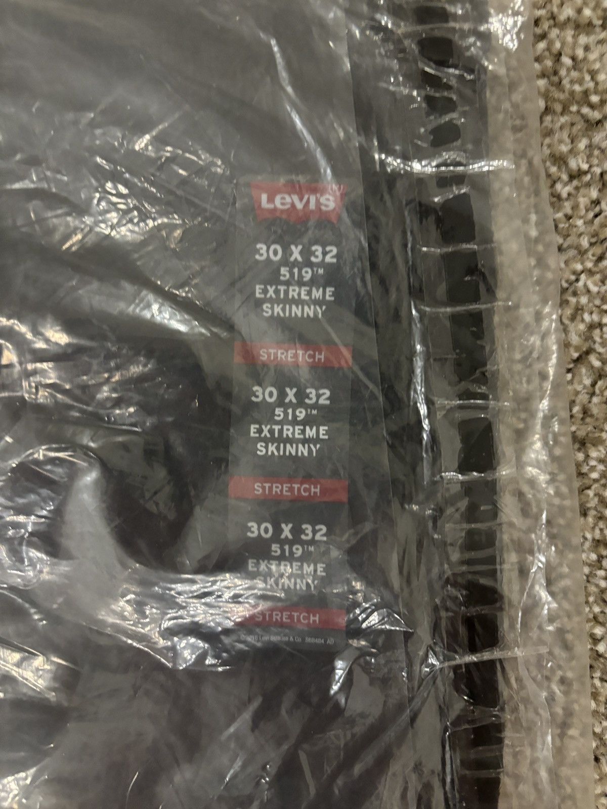519 Levi Extreme Skinny Pants Black