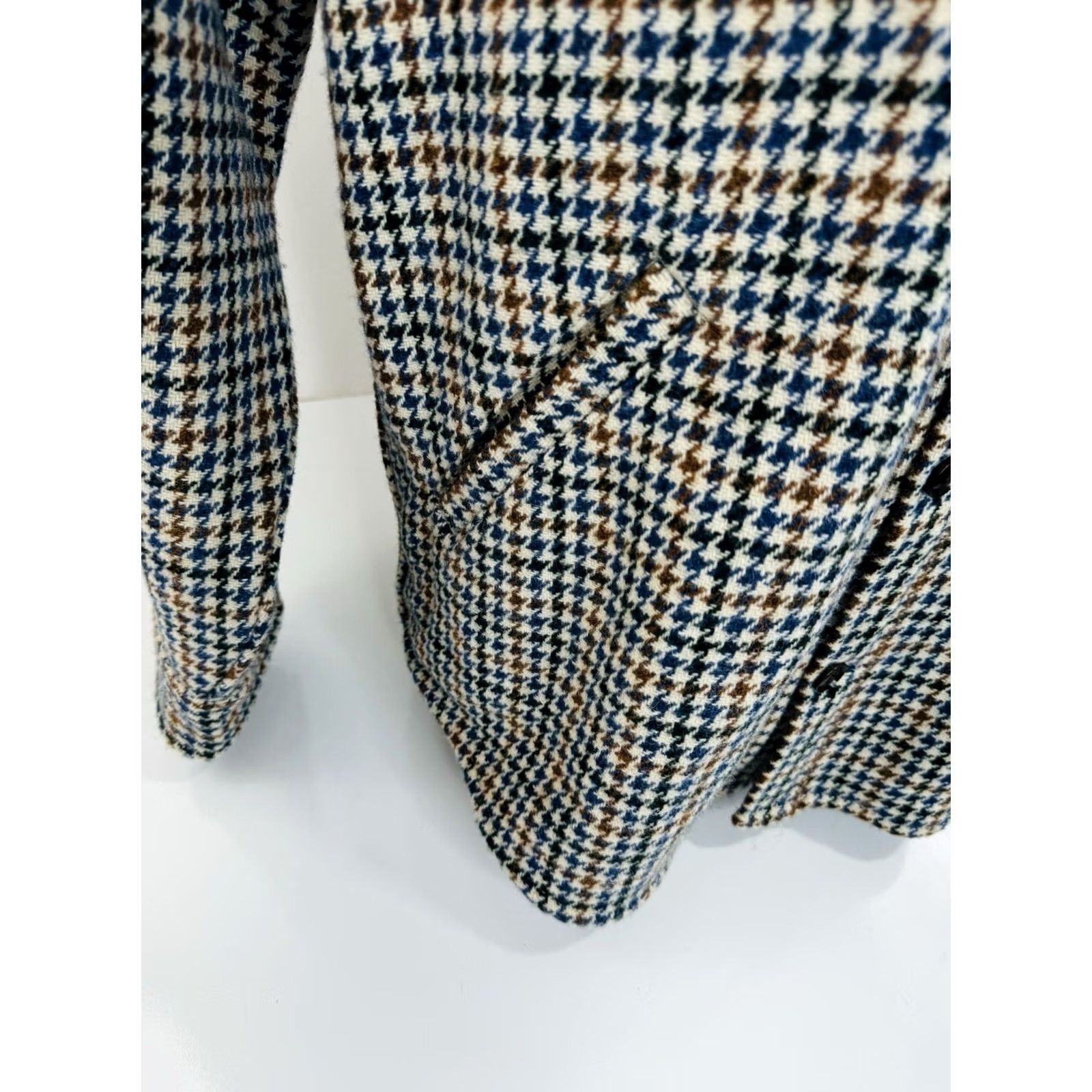 Lands' End Lands' End Wool Houndstooth Tweed Field Ranch Chore Hunting L Jacket Mens Large Blue / Brown / Beige Wool Tweed Jacket Hunting 90s Century? Size US L / EU 52-54 / 3 - 3 Thumbnail