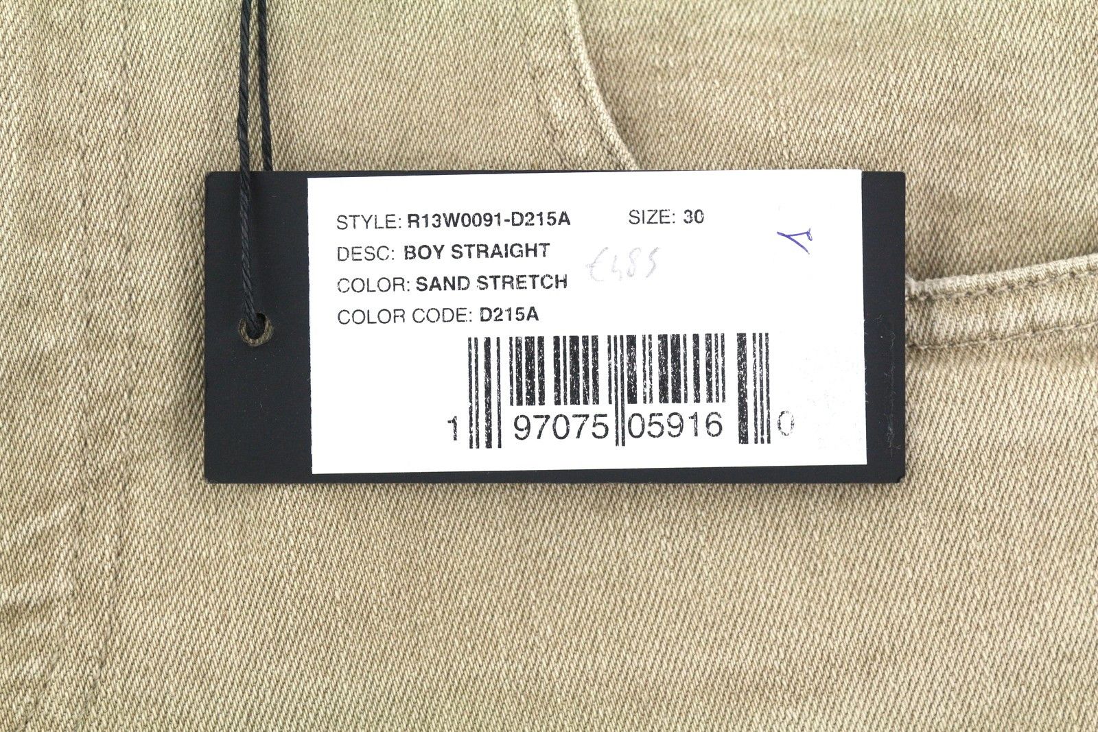 R13 BOY STRAIGHT 30 Sand Stretch Faded Ankle RRP549 86616 Size 30" / US 8 / IT 44 - 7 Thumbnail