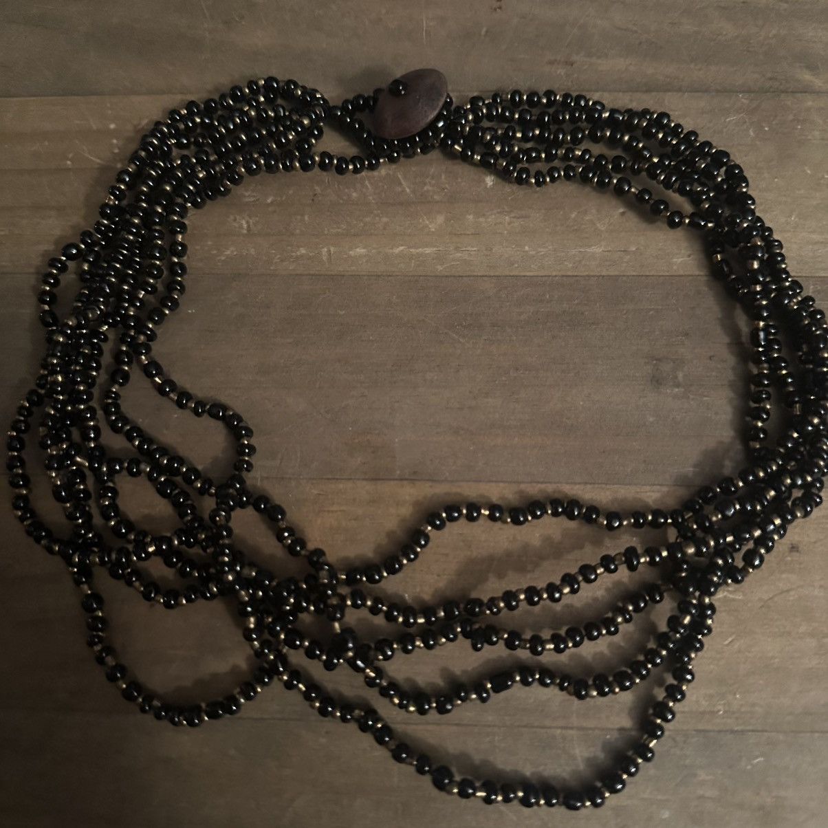 Vintage Vintage multi strand black and gold bead necklace Size ONE SIZE - 2 Thumbnail