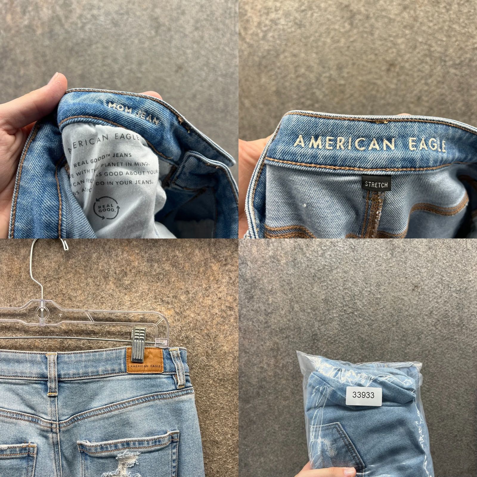 American Eagle Outfitters VINTAGE American Eagle Outfitters Jeans Womens 6 Blue Distressed Mom Stretch Denim Ripped Baggy Size 28" / US 6 / IT 42 - 8 Thumbnail