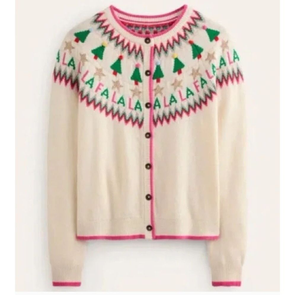 Boden New Boden Edie Fair Isle Alpaca Blend Holiday Cardigan Sweat Size S / US 4 / IT 40 - 5 Thumbnail
