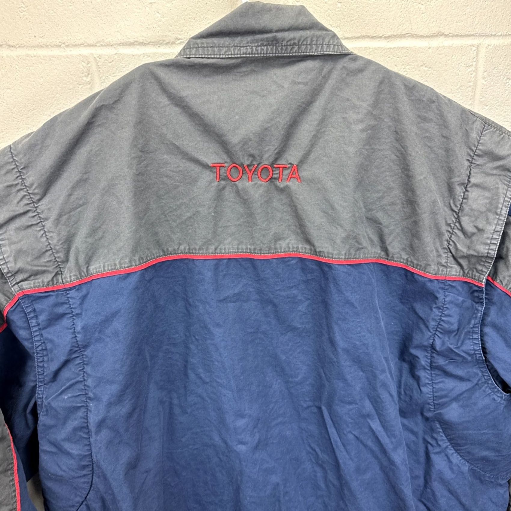 Vintage VINTAGE Toyota Mechanic Employee Work Jacket Blue Grey Mens XL Zip Up Direct Jacket Size US XL / EU 56 / 4 - 2 Thumbnail