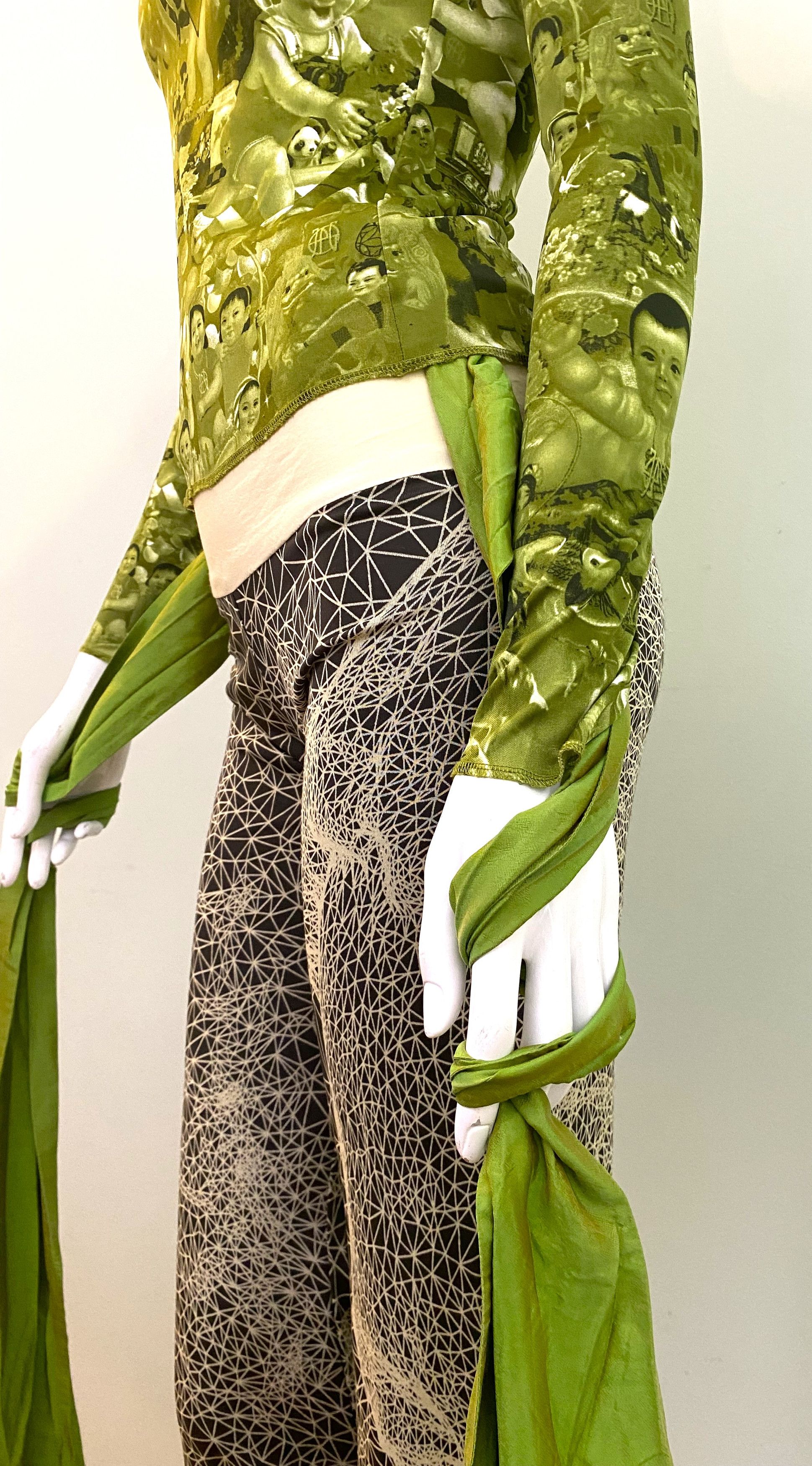 Jean Paul Gaultier Jean Paul Gaultier Geometric Face Optical Illusion Pants Size 25" / US 0 / IT 36 - 4 Thumbnail