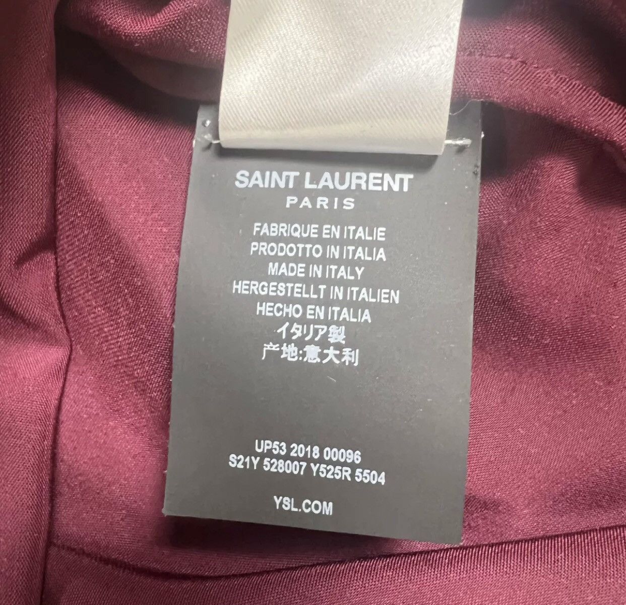 Saint Laurent Paris × Yves Saint Laurent Saint Laurent slp18fw gold thread palace red velvet shirt Size US M / EU 48-50 / 2 - 4 Thumbnail