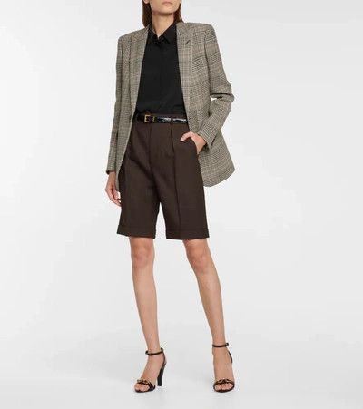 Saint Laurent Paris o1s1wg110924 Pleated Bermuda Shorts in Gabardine in Brown Size 25" / US 0 / IT 36 - 5 Thumbnail