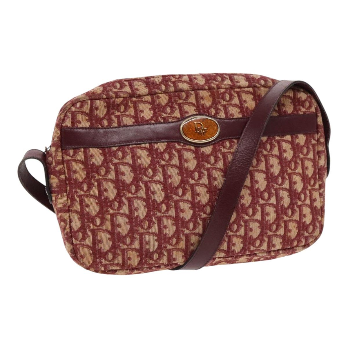 Dior Oblique Red Canvas Shoulder Bag (Pre-Owned) Size ONE SIZE - 1 Thumbnail