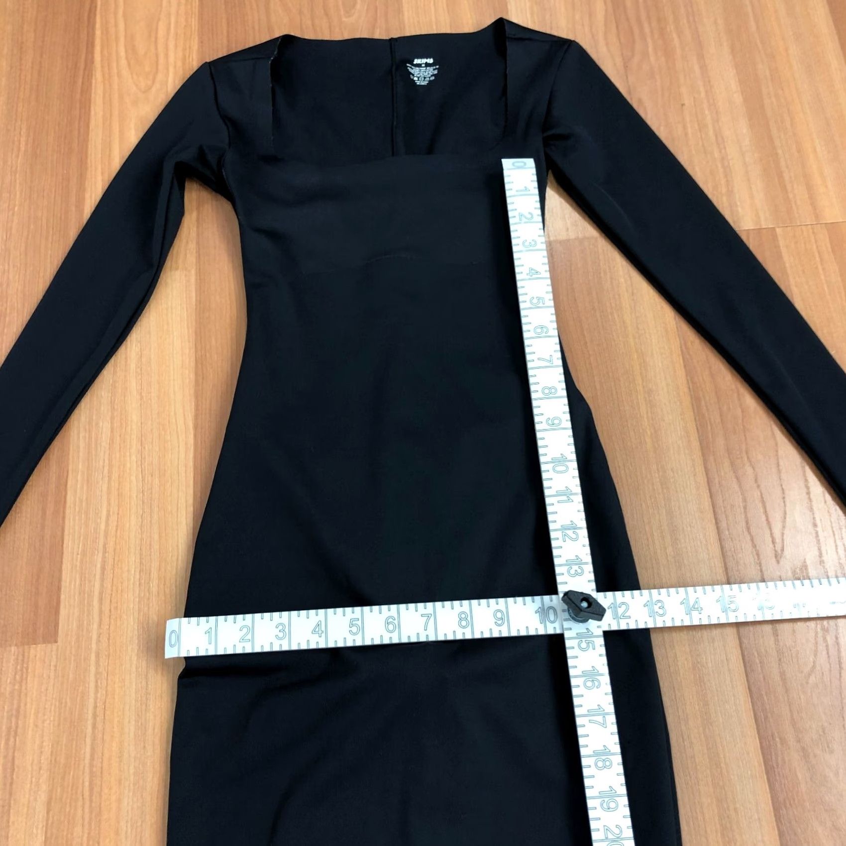 SKIMS Skims XS Women's Square Neck Polyamide Stretch Maxi Dress 56 Inch Black MINT HRJ Size XS / US 0-2 / IT 36-38 - 3 Thumbnail