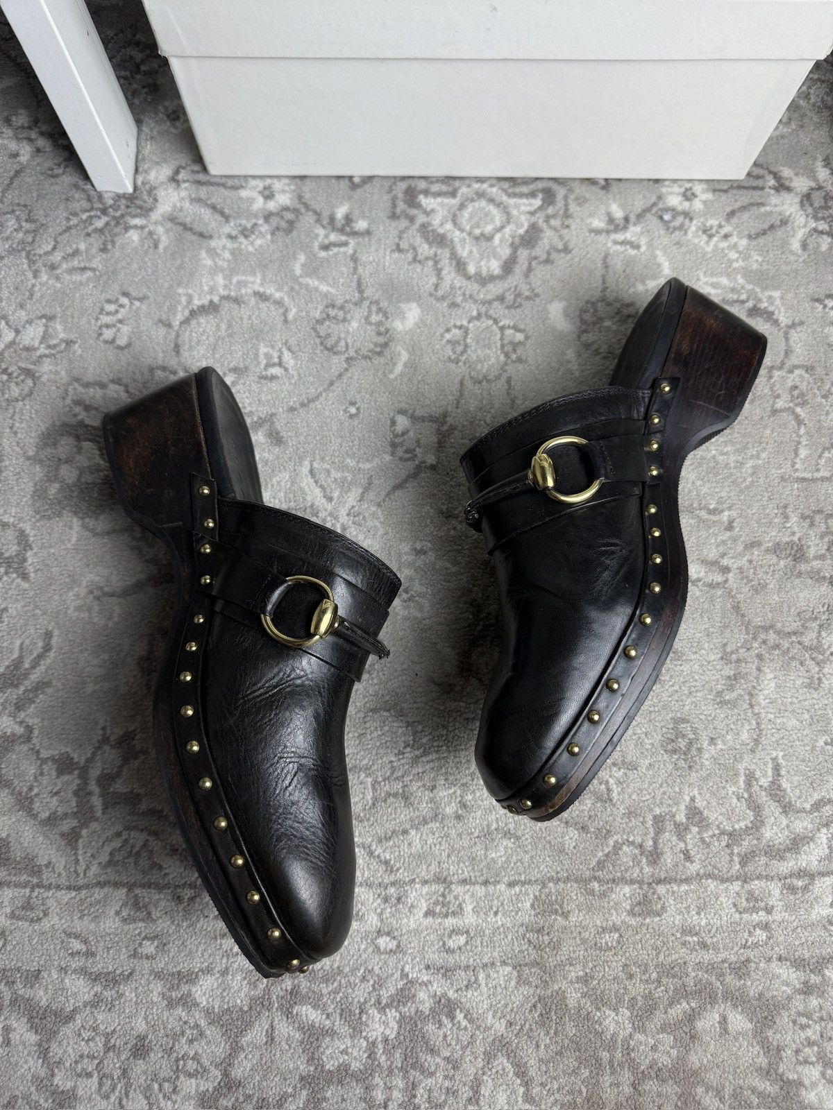Gucci Gucci black horsebit leather clogs mules US10 designer luxury Size US 10 / EU 43 - 4 Thumbnail