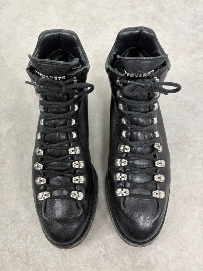 Dsquared2 2000s Dsquared2 Black Leather Hiking Boots Size US 11 / EU 44 - 2 Thumbnail