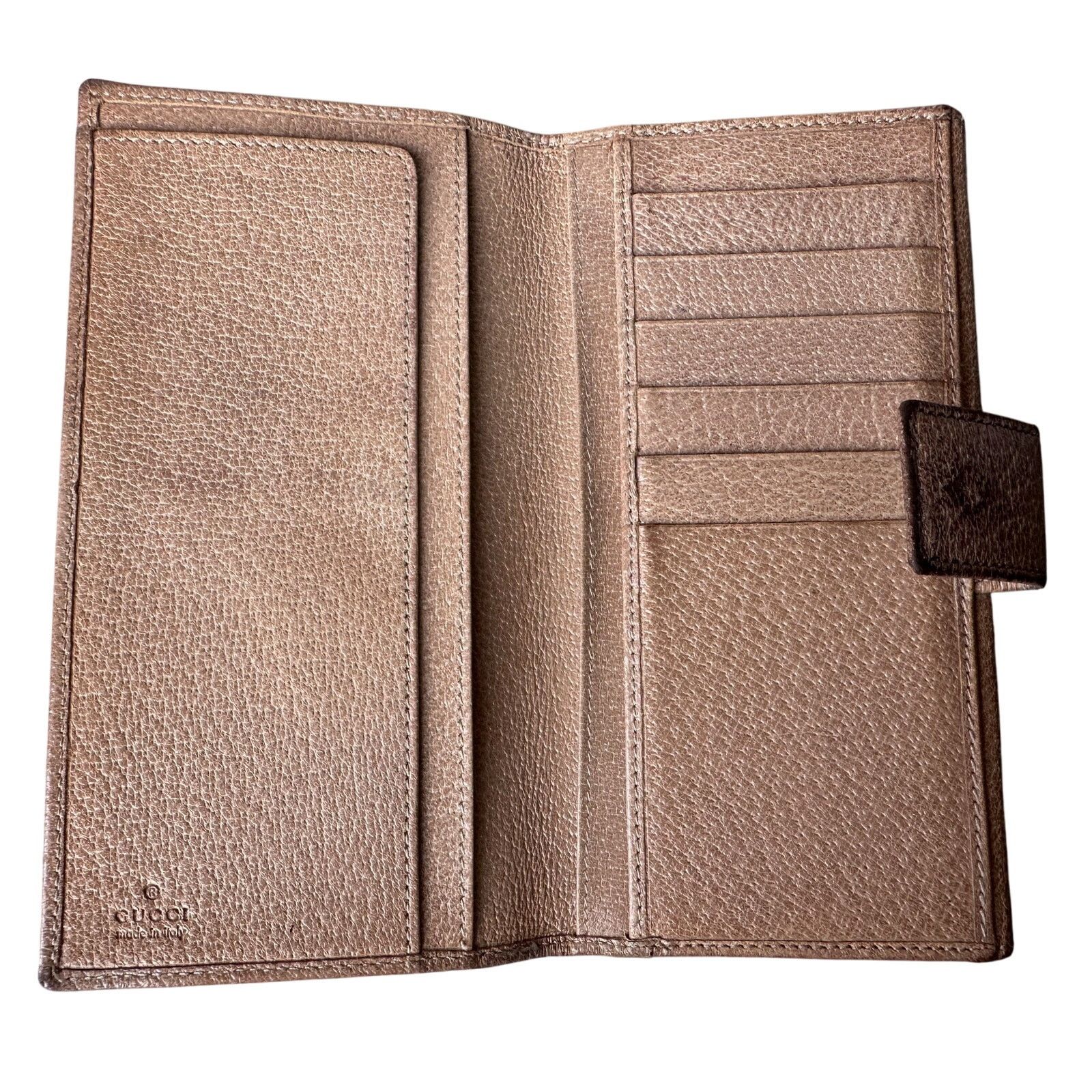 Gucci Gucci Beige Pebbled Leather Long Wallet Size ONE SIZE - 15 Thumbnail
