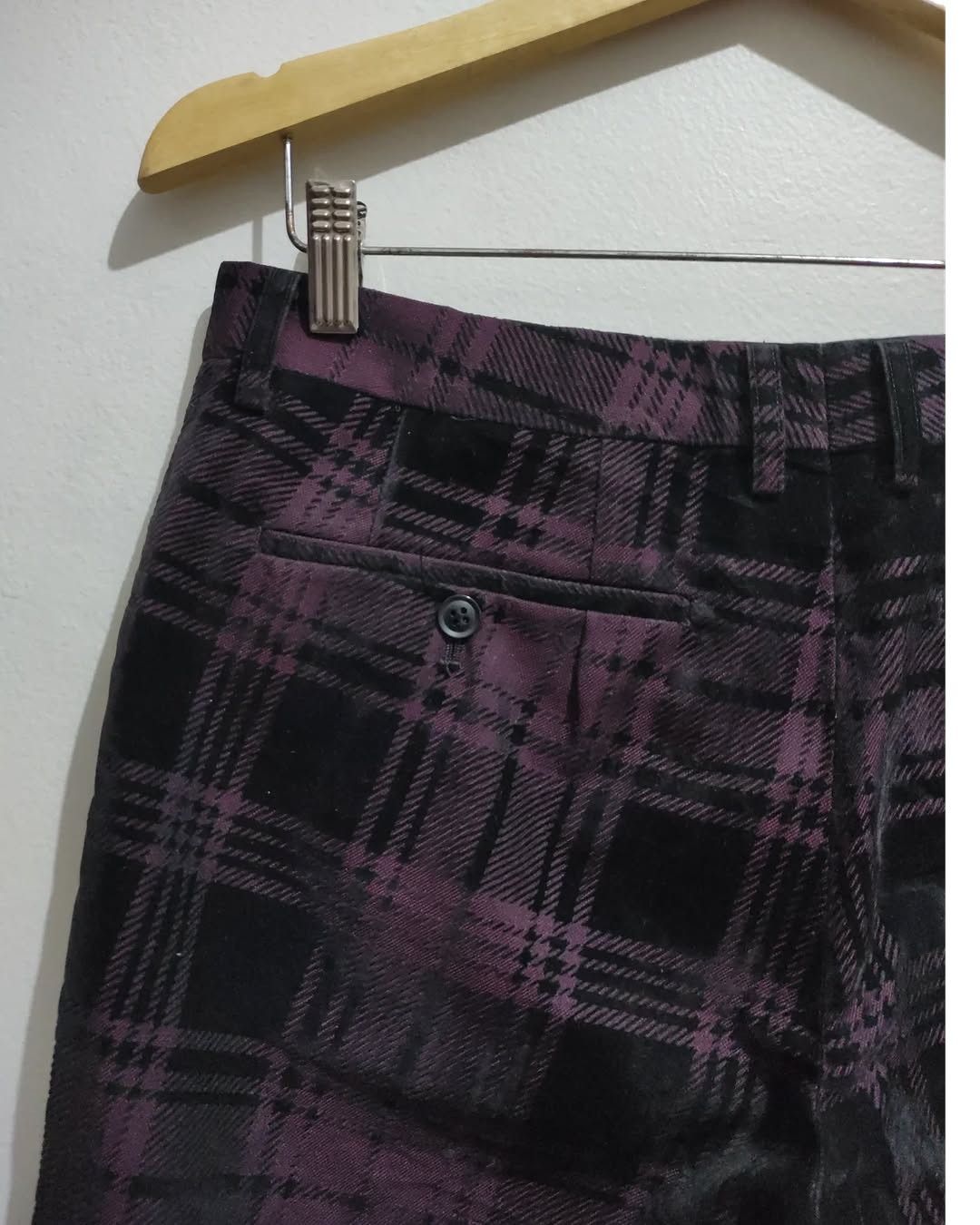 Japanese Brand × Nicole Club Vintage Monsieur Nicole Plaid Velvet Trouser pants Size US 32 / EU 48 - 10 Thumbnail