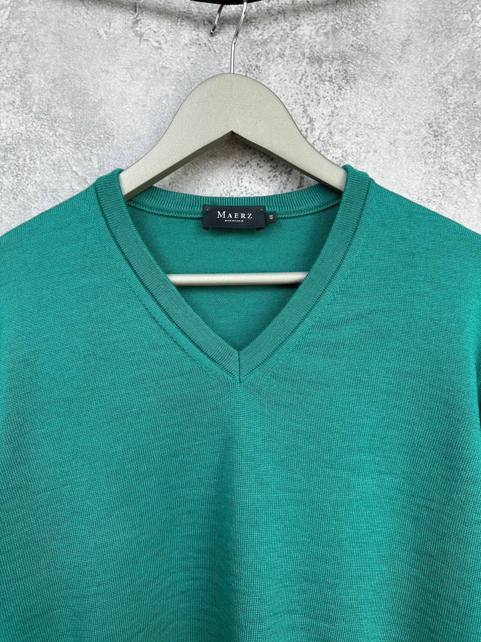 Other Maerz Muenchen V-Neck Sweater Merino Wool Mentol Blue Jumper Size US M / EU 48-50 / 2 - 4 Thumbnail