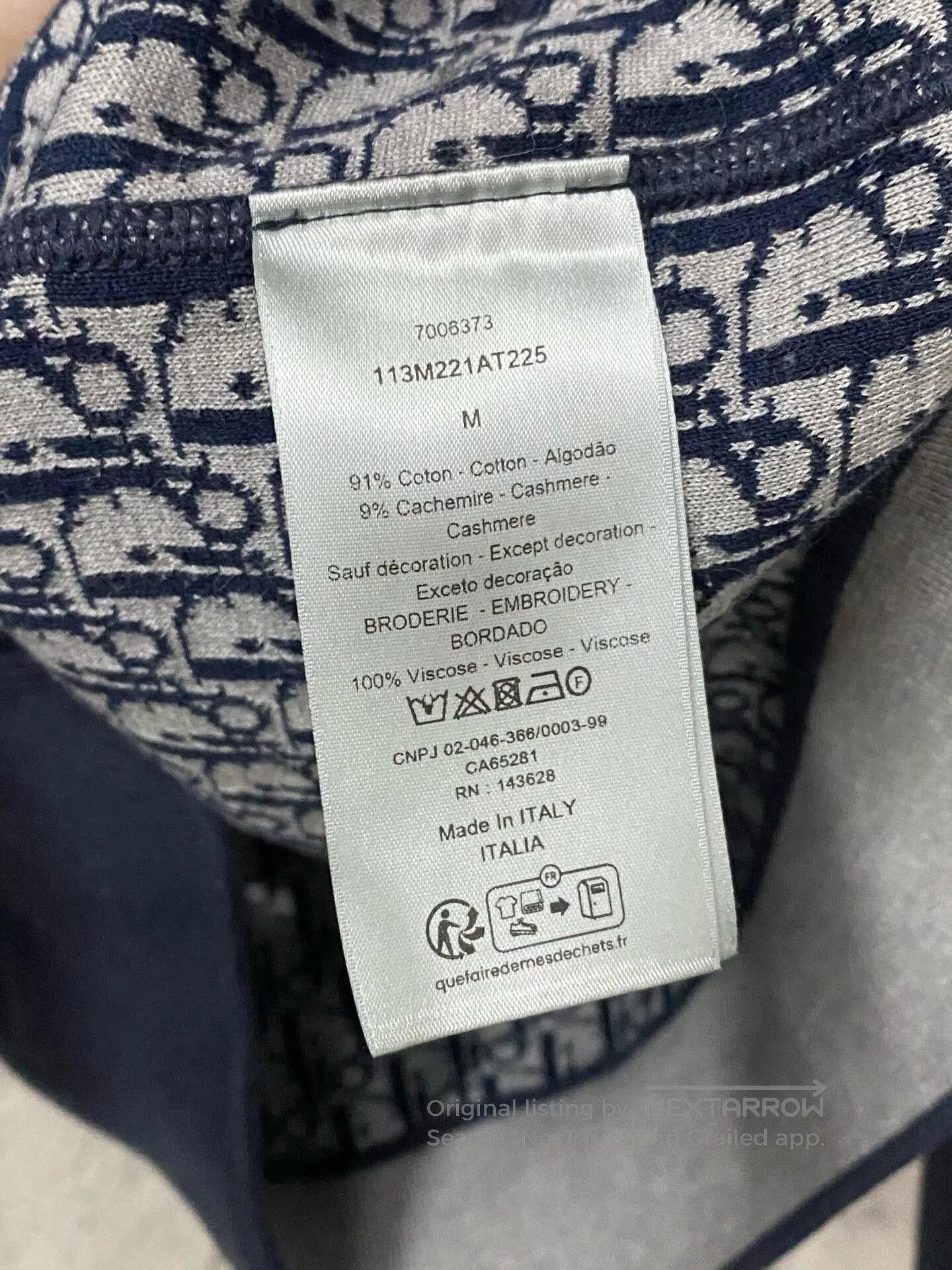 Dior dior floral zip-up jacket in navy. Size US M / EU 48-50 / 2 - 8 Thumbnail