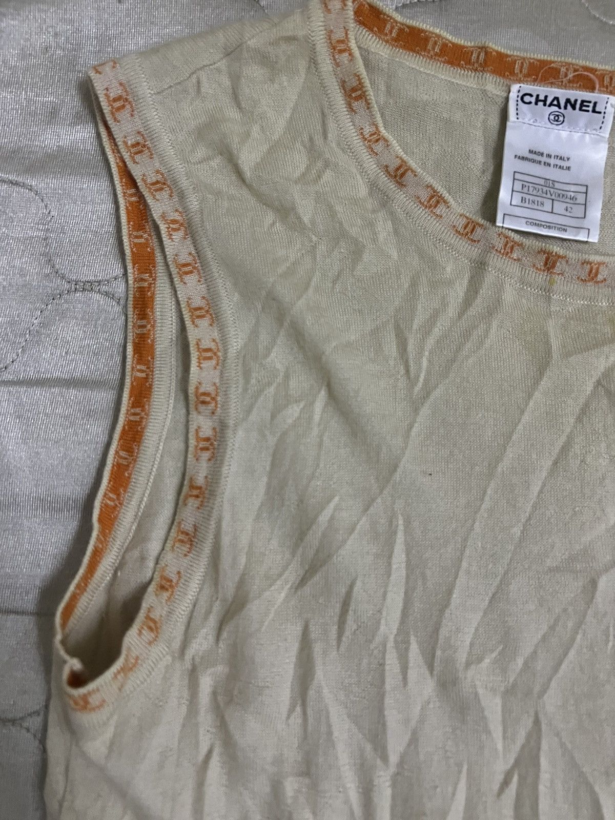 Chanel Archival CHANEL 2001S Cashmere Logo Trim Knit Tank TopSize42 Size M / US 6-8 / IT 42-44 - 7 Thumbnail